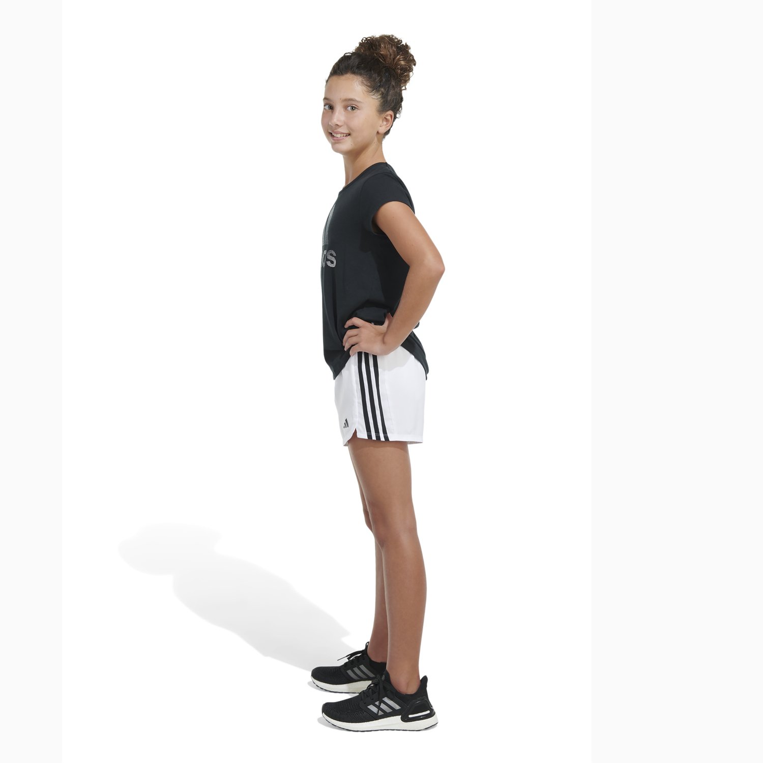 adidas Girls' CLR 3-Stripe Woven Pacer Shorts - view number 5