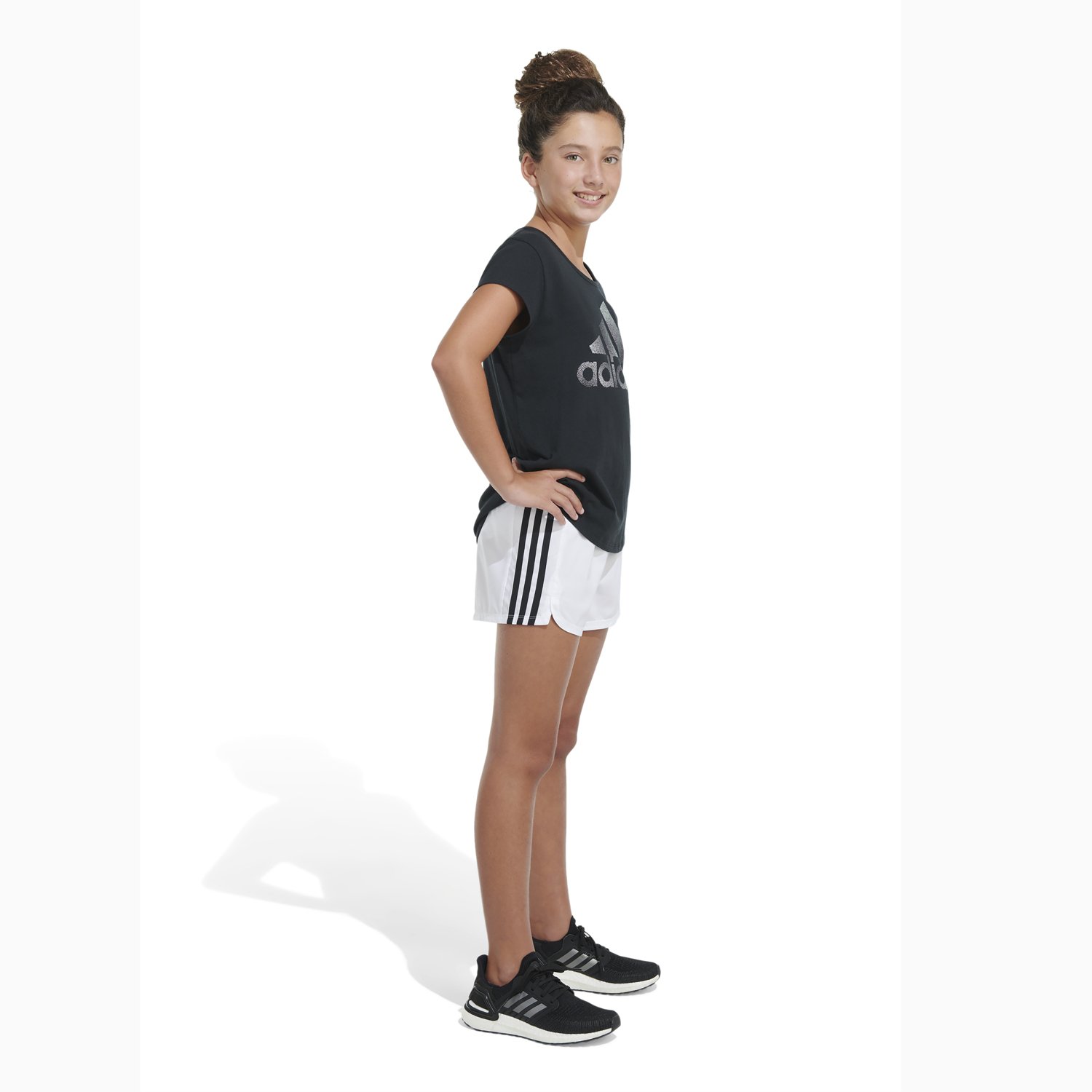 adidas Girls' CLR 3-Stripe Woven Pacer Shorts - view number 4