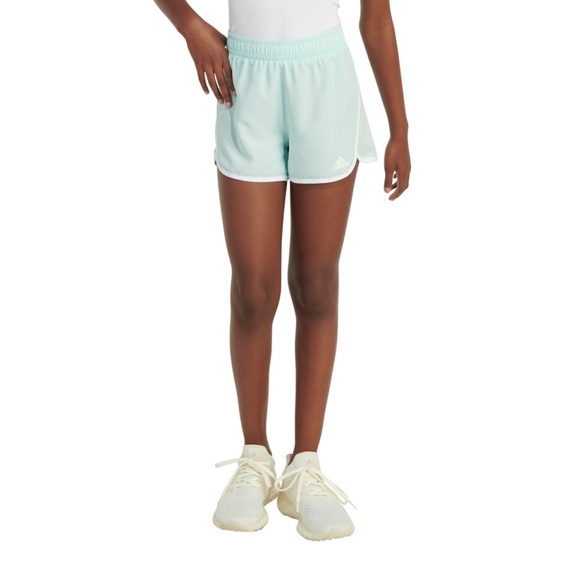 adidas Girls' Woven Retro Shorts 3 in Semi Flash Aqua, X-Large - Girl's Athletic Shorts at Academy Sports