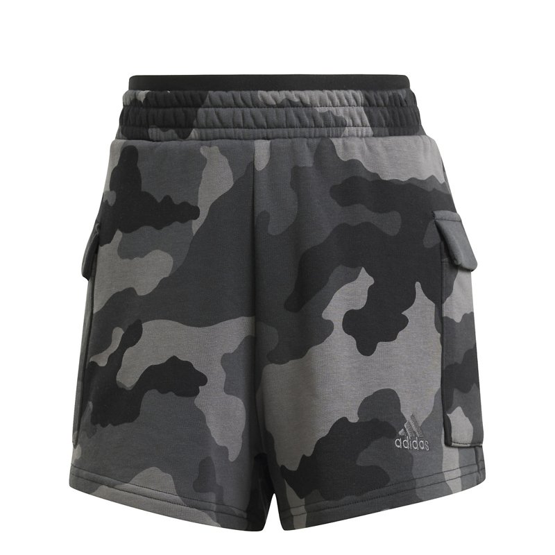 Adidas Women's Camo Print Cargo Shorts Black, X-Large - Wmn Core/Basic Bttms at Academy Sports