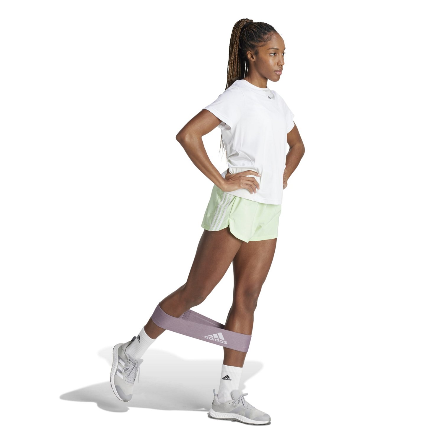 adidas Women's Pacer 3-Stripes Woven High Training Shorts 3 in - view number 6