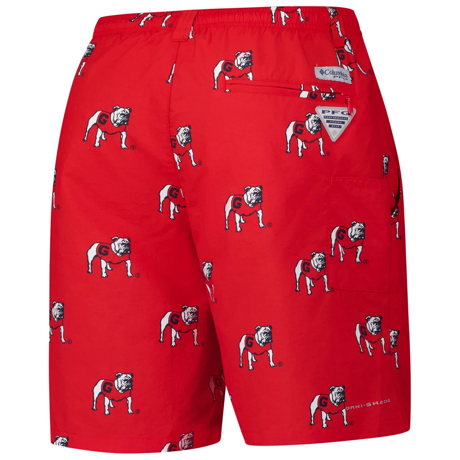 Columbia Georgia Bulldogs PFG Backcast III Omni-Shade Shorts                                                                     - view number 3