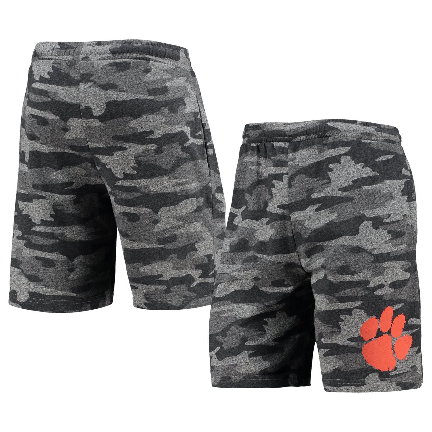 Concepts Sport /Gray Clemson Tigers Camo Backup Terry Jam Lounge Shorts - view number 1