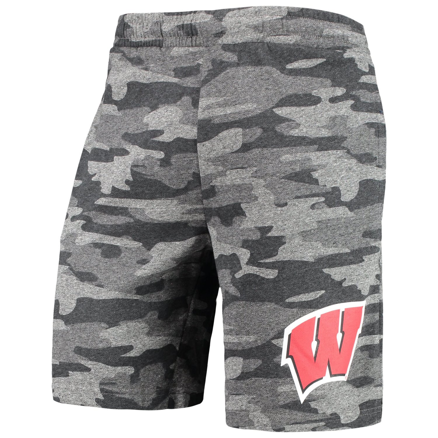 Concepts Sport /Gray Wisconsin Badgers Camo Backup Terry Jam Lounge Shorts - view number 2