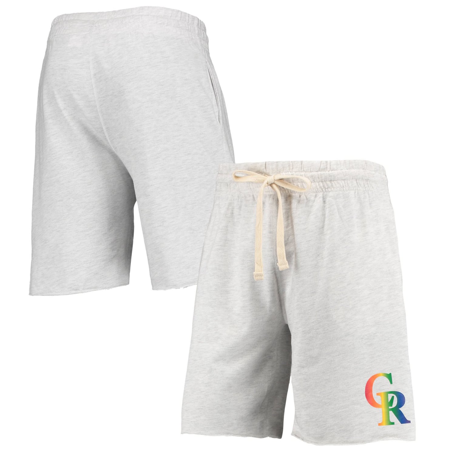 Concepts Sport Colorado Rockies Mainstream Logo Terry Tri-Blend Shorts