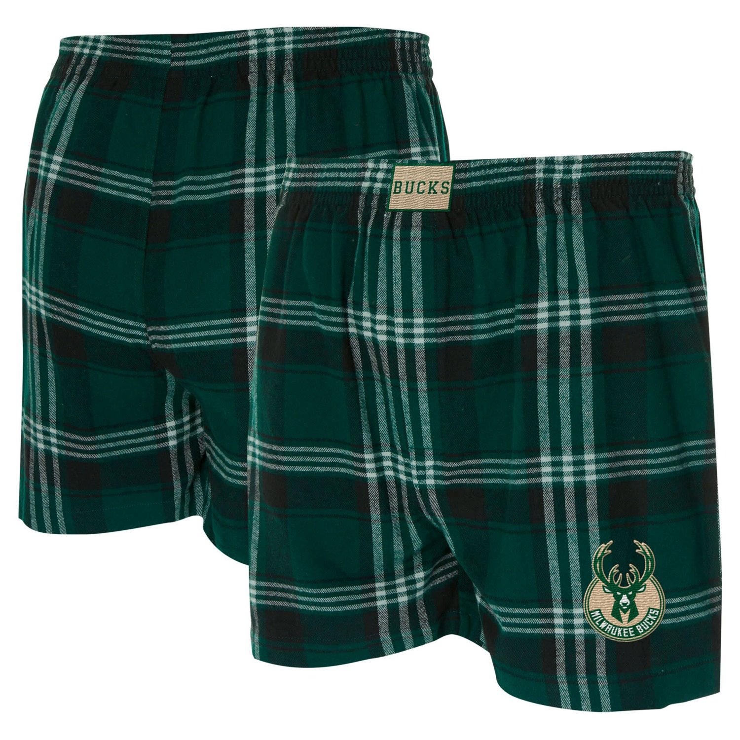 Concepts Sport Hunter Milwaukee Bucks Region Flannel Boxer Short