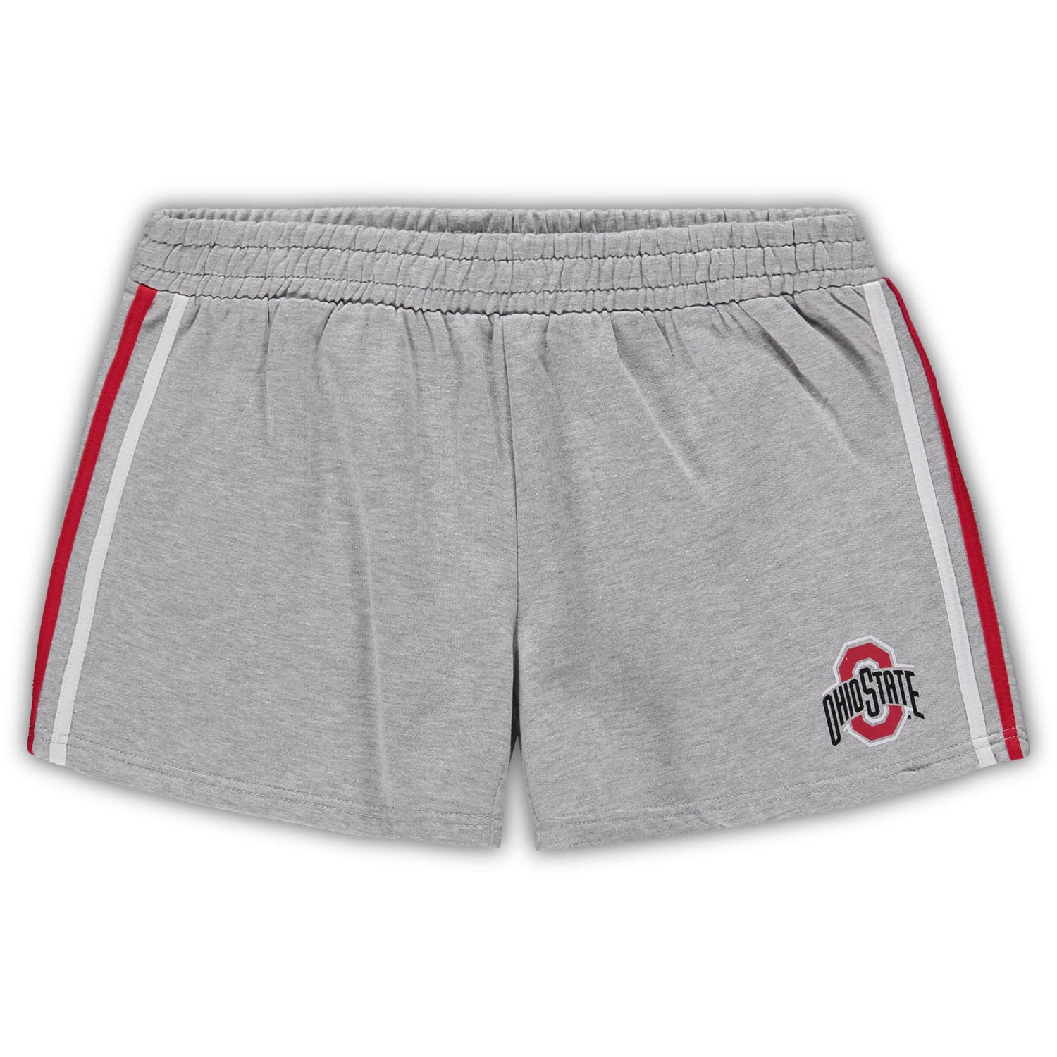 Heathered Gray Ohio State Buckeyes Plus Size 2 Stripes Shorts