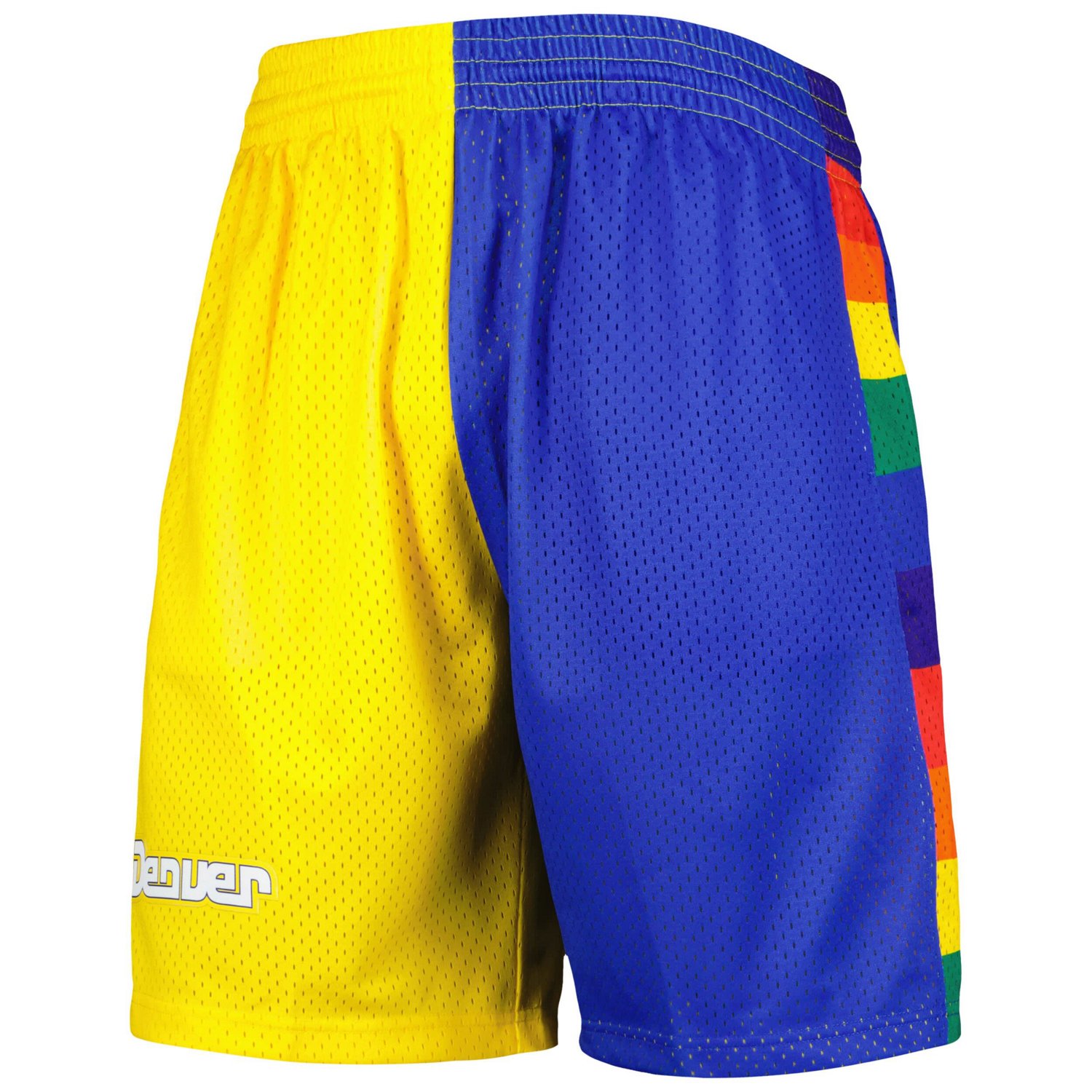 Mitchell  Ness /Gold Denver Nuggets Hardwood Classics 1991 Split Swingman Shorts                                                 - view number 2