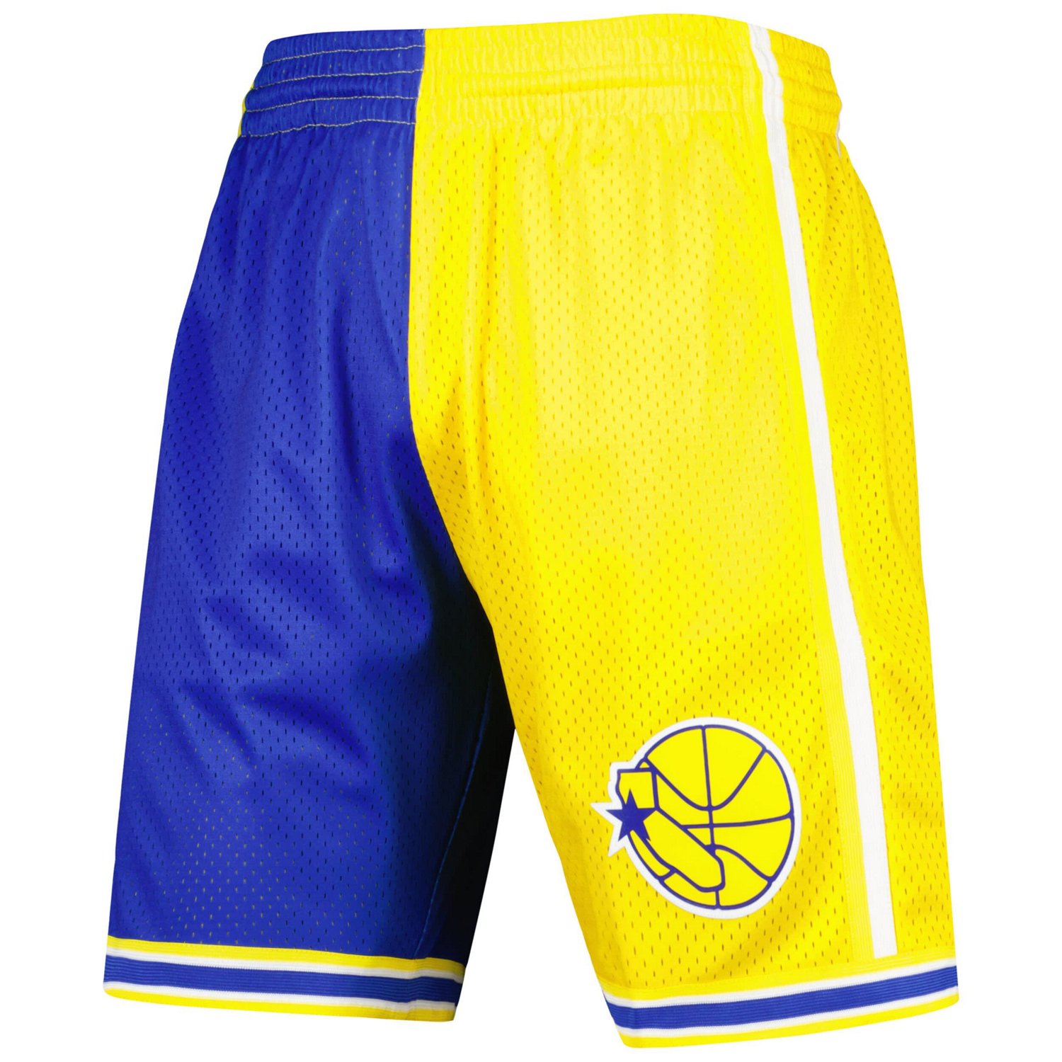 Mitchell  Ness /Gold Golden State Warriors Hardwood Classics 1995 Split Swingman Shorts                                          - view number 2