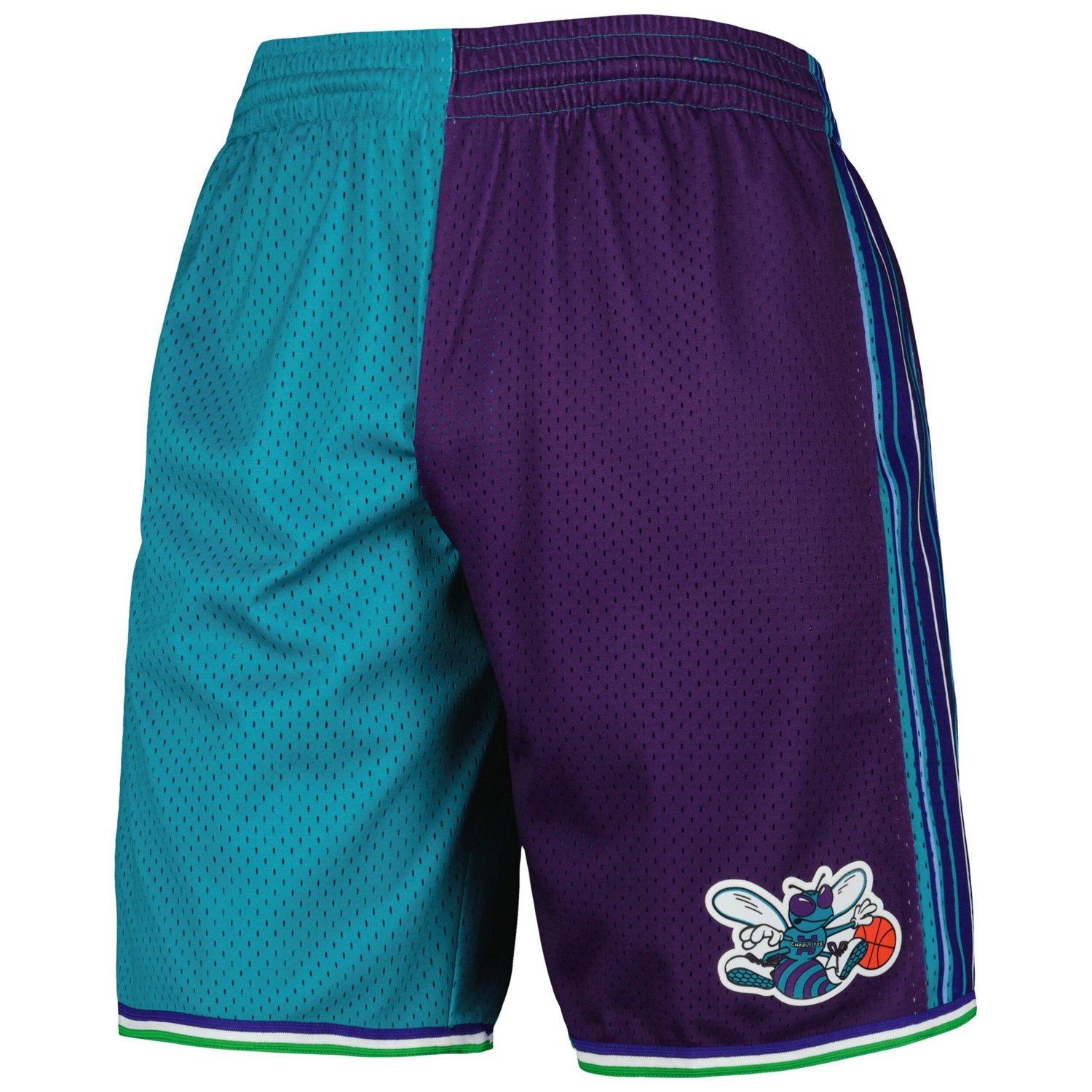 Mitchell  Ness /Purple Charlotte Hornets Hardwood Classics 1999 Split Swingman Shorts - view number 2