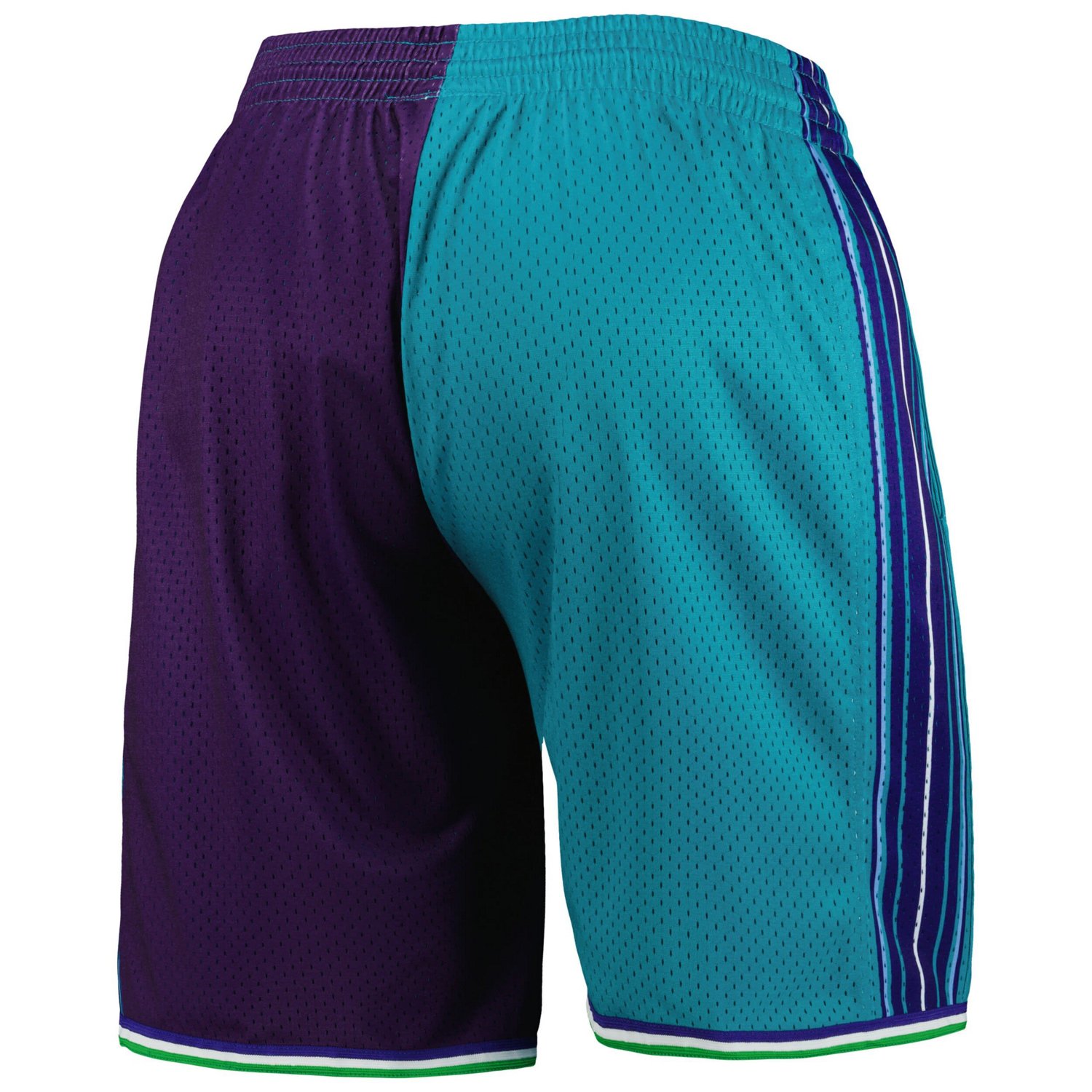 Mitchell  Ness /Purple Charlotte Hornets Hardwood Classics 1999 Split Swingman Shorts - view number 3