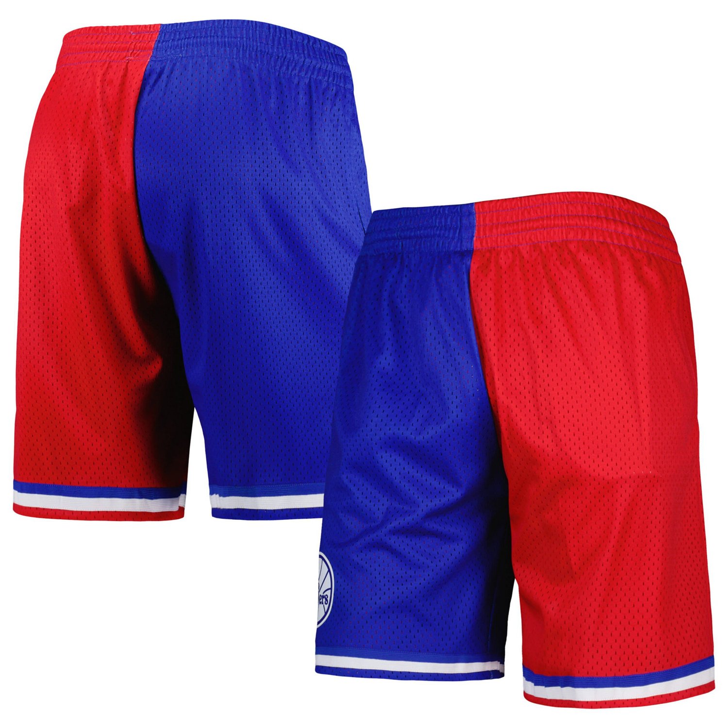 Mitchell  Ness /Red Philadelphia 76ers Hardwood Classics 1982 Split Swingman Shorts                                              - view number 1