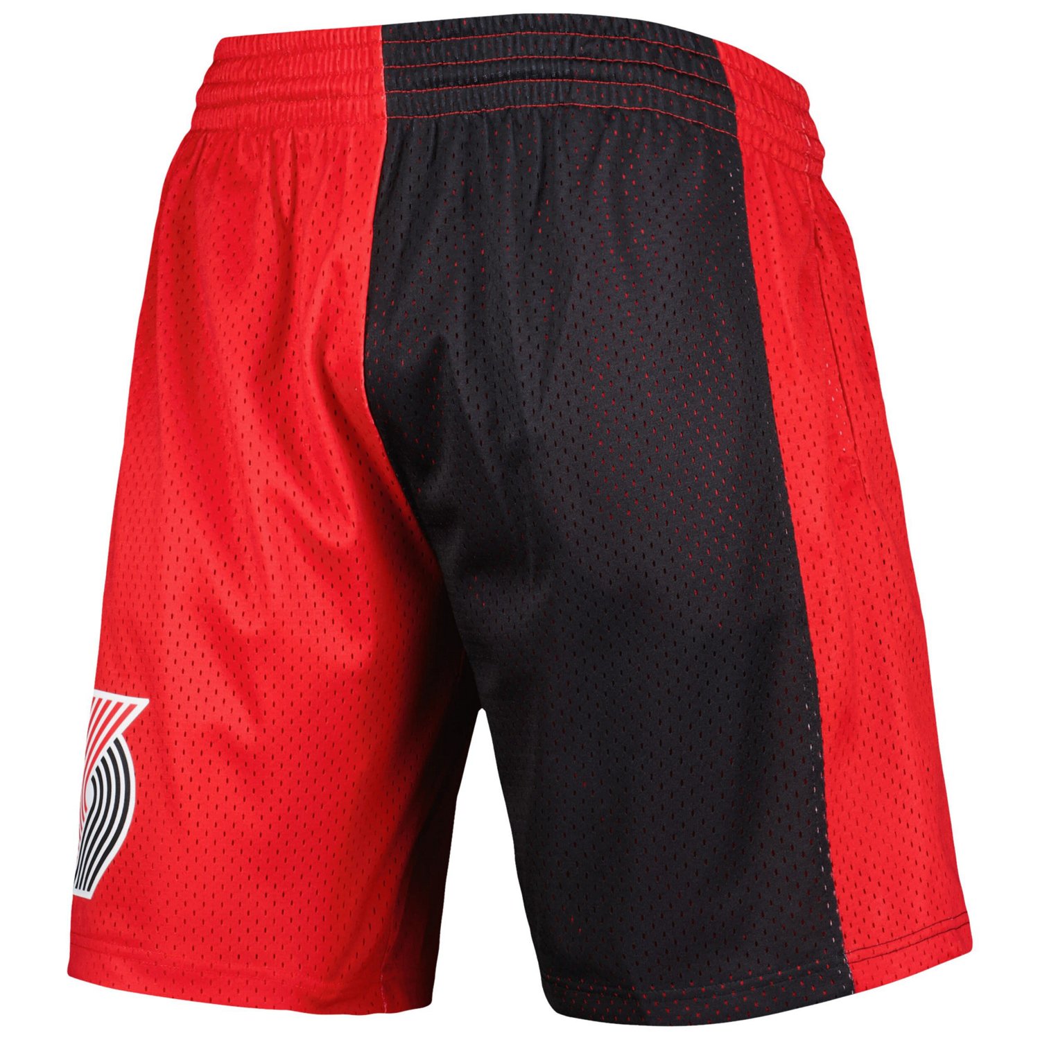 Mitchell  Ness /Red Portland Trail Blazers Hardwood Classics 1996 Split Swingman Shorts                                          - view number 2