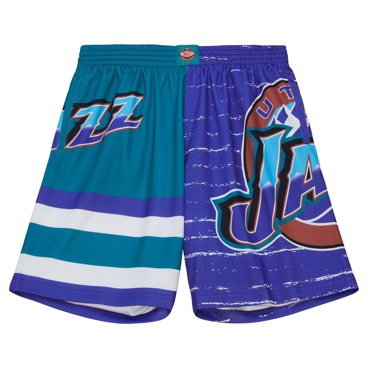 Mitchell  Ness /Turquoise Utah Jazz Jumbotron 30 Shorts                                                                          - view number 2