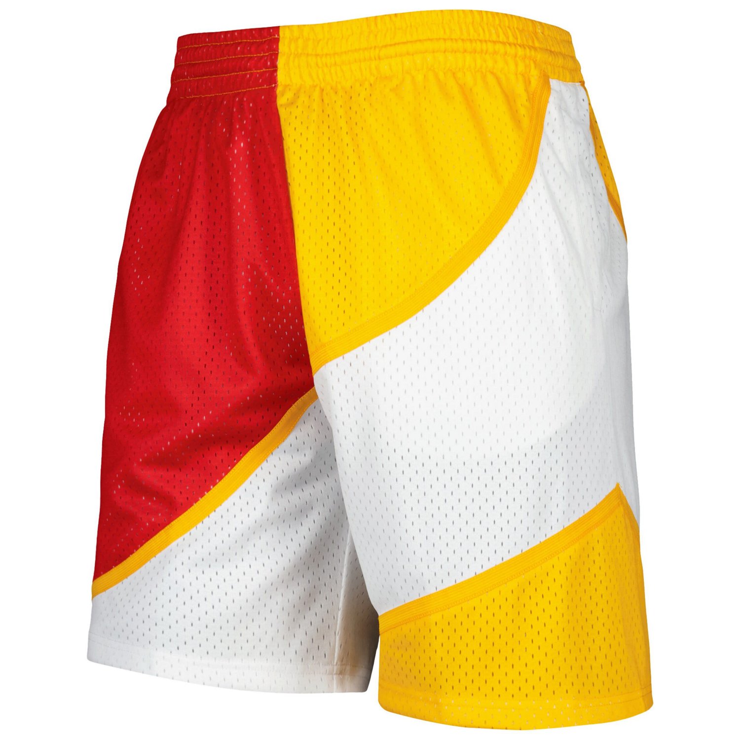 Mitchell  Ness /Yellow Atlanta Hawks Hardwood Classics 1986 Split Swingman Shorts                                                - view number 2