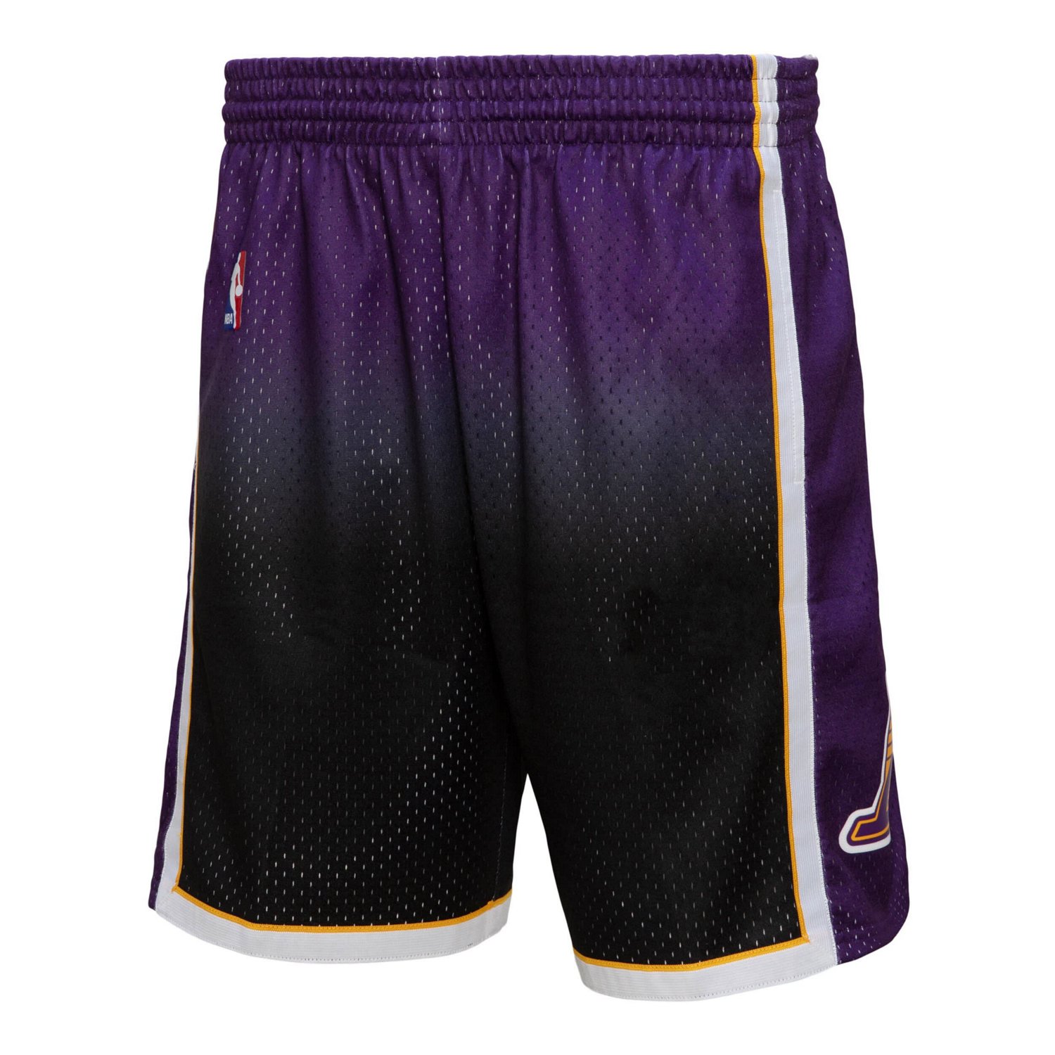 Mitchell  Ness Black Los Angeles Lakers 2009 10 Hardwood Classics Fadeaway Reload 30 Swingman Shorts - view number 2