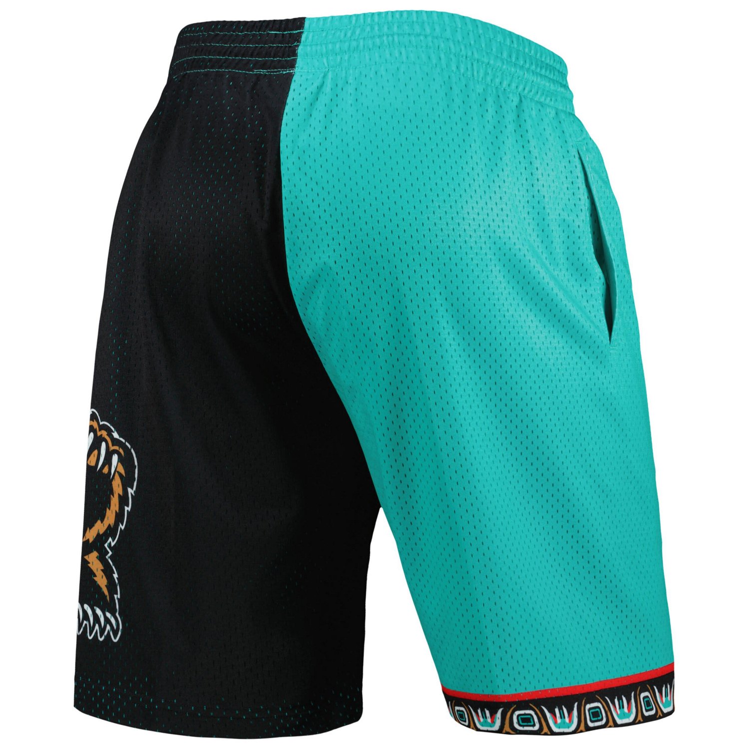 Mitchell  Ness Black Vancouver Grizzlies Hardwood Classics 1998 Split Swingman Shorts - view number 3