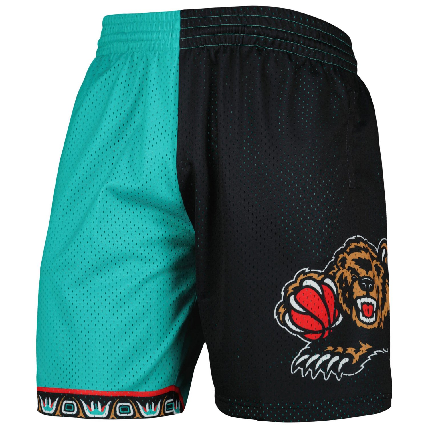 Mitchell  Ness Black Vancouver Grizzlies Hardwood Classics 1998 Split Swingman Shorts - view number 2