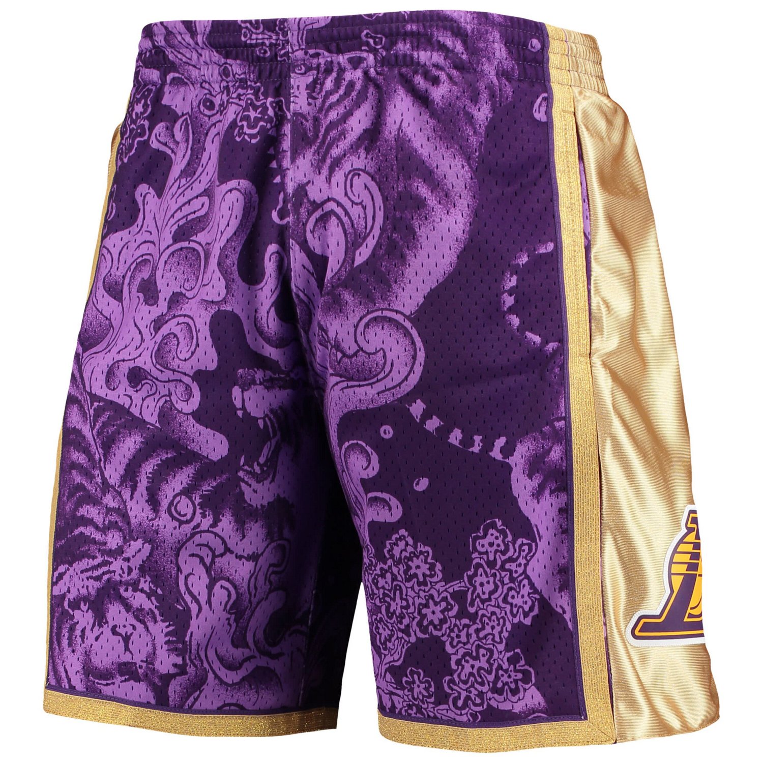 Mitchell  Ness Los Angeles Lakers Hardwood Classics Lunar New Year Swingman Shorts - view number 2