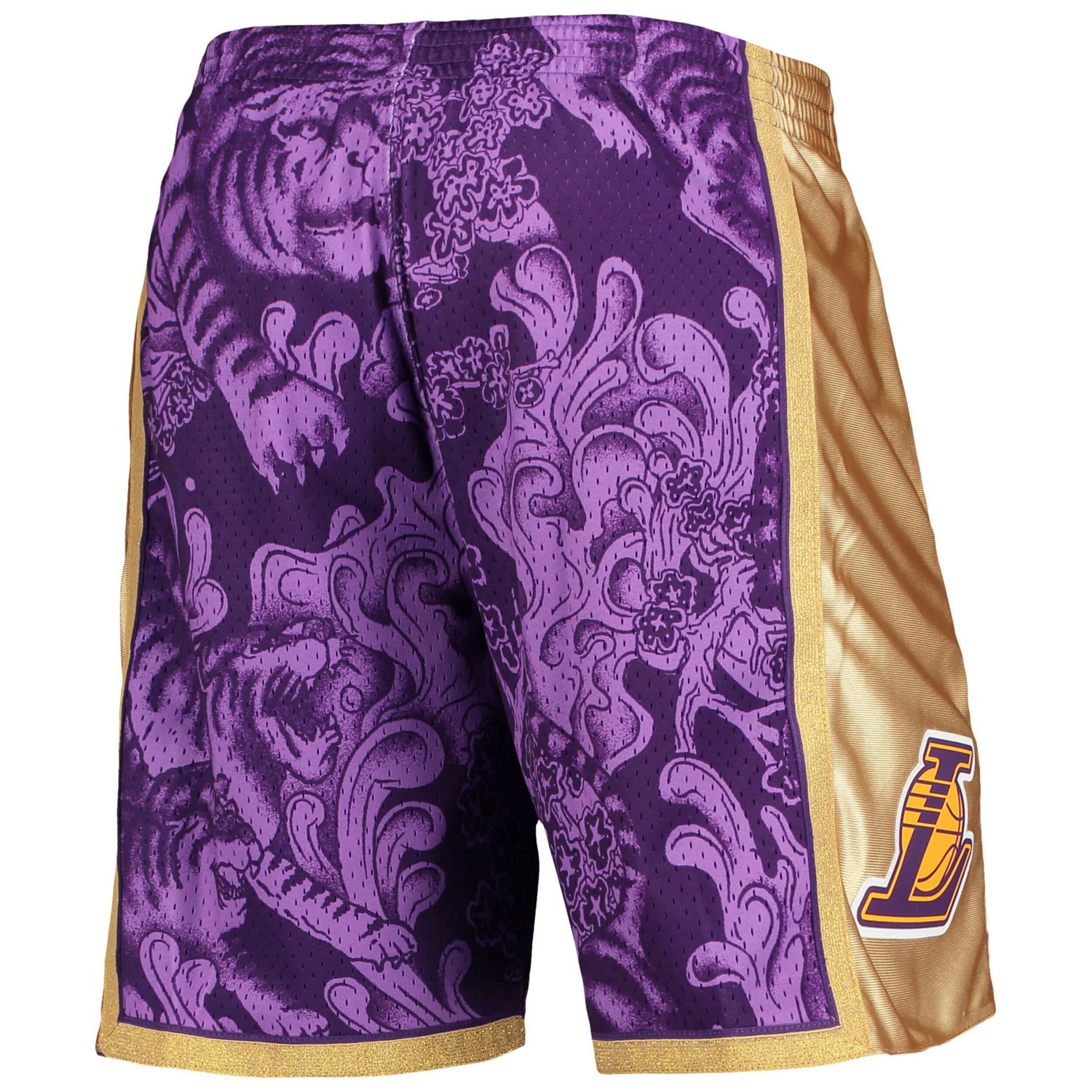Mitchell  Ness Los Angeles Lakers Hardwood Classics Lunar New Year Swingman Shorts - view number 3