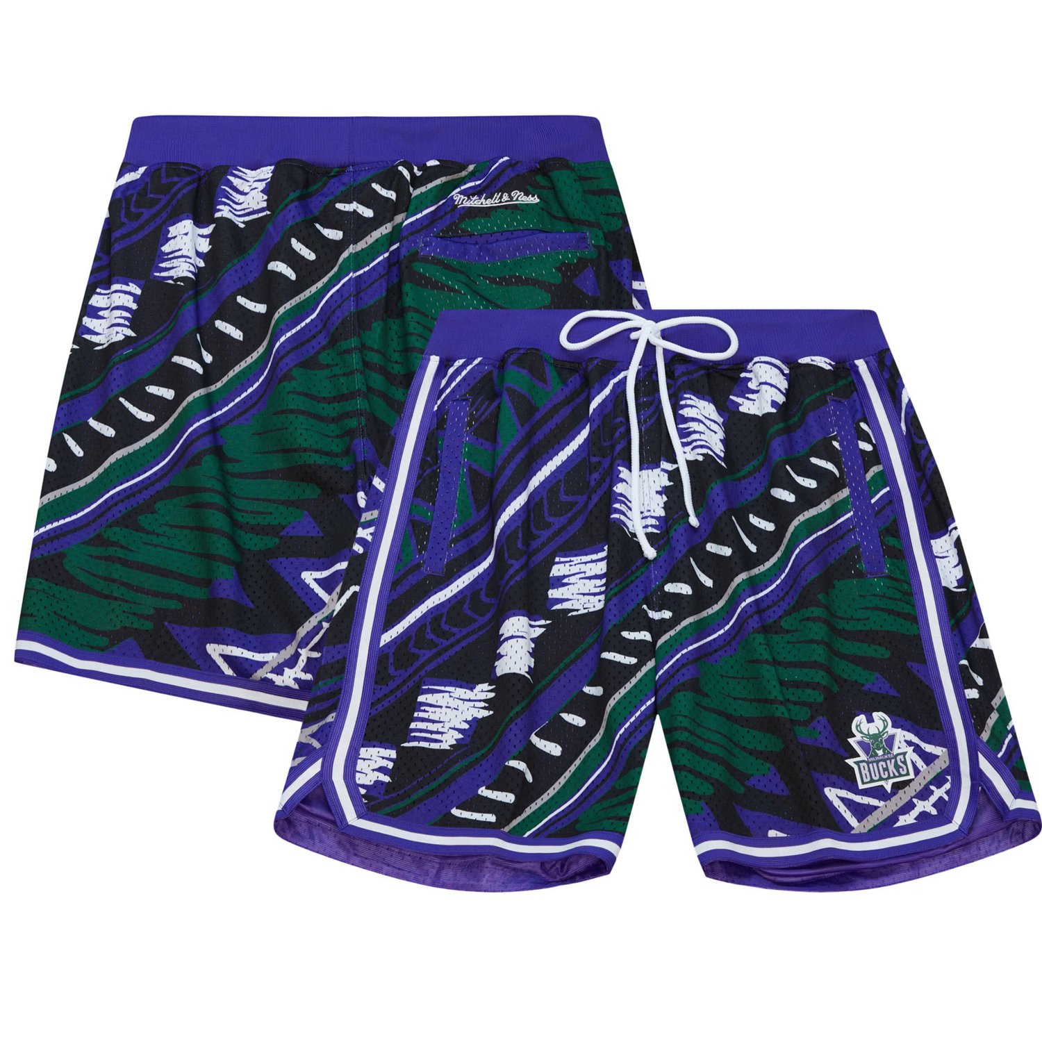 Mitchell  Ness Milwaukee Bucks Game Day Pattern Shorts - view number 1