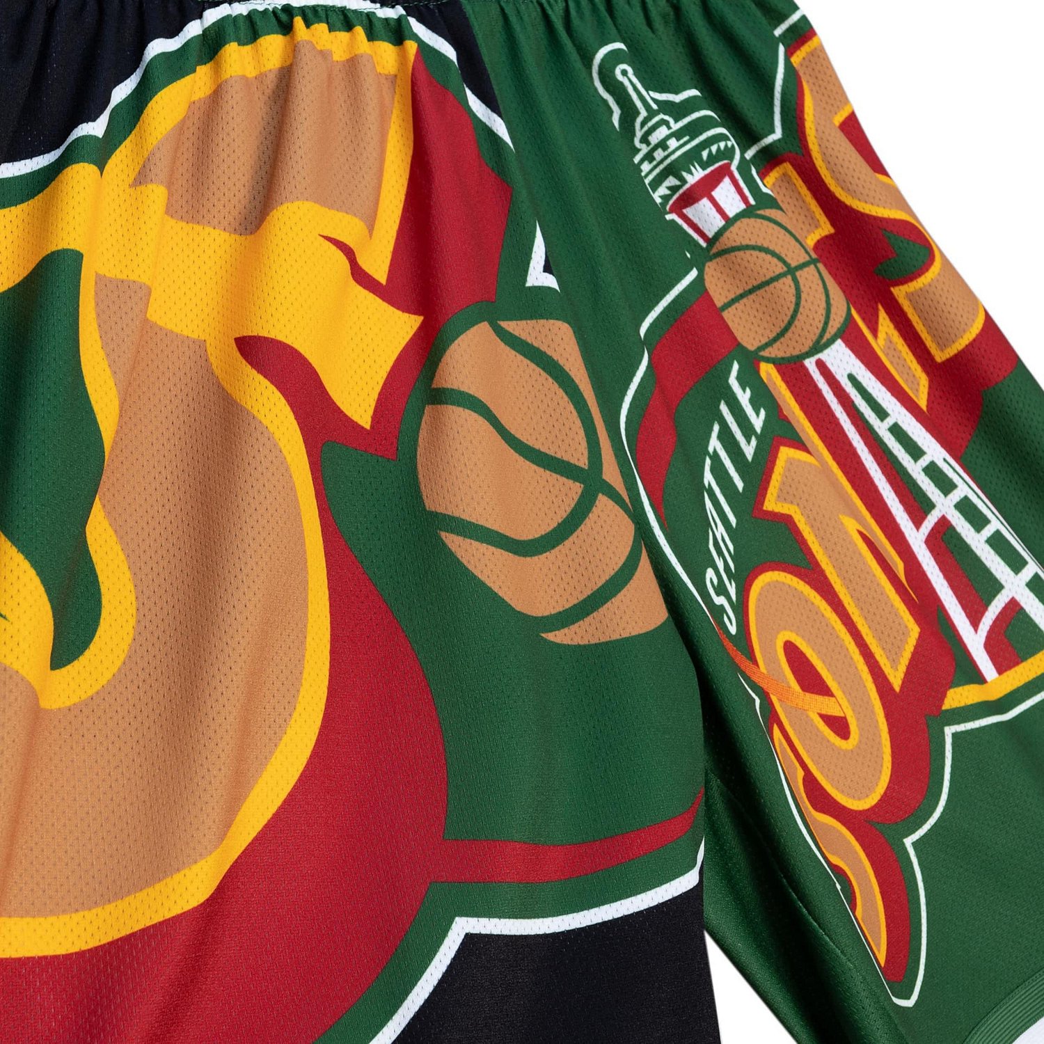 Mitchell  Ness Seattle SuperSonics Big Face 50 Fashion Shorts - view number 4