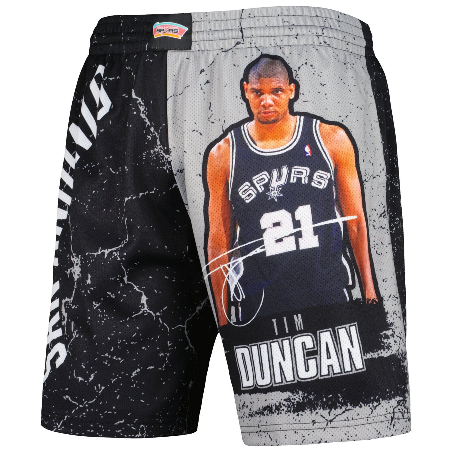 Mitchell  Ness Tim Duncan San Antonio Spurs Hardwood Classics Player Burst Shorts                                                - view number 2