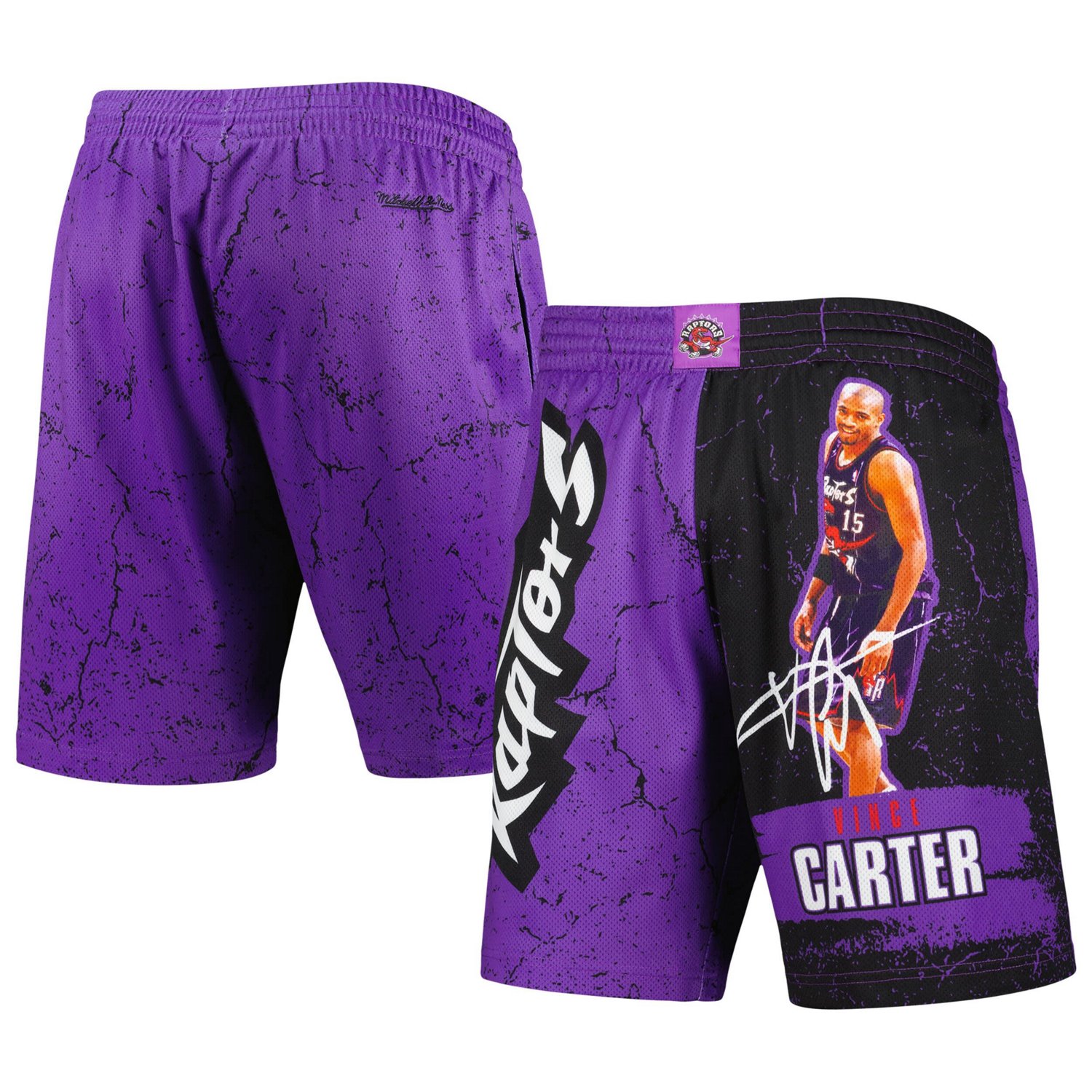 Mitchell  Ness Vince Carter Toronto Raptors Hardwood Classics Player Burst Shorts                                                - view number 1