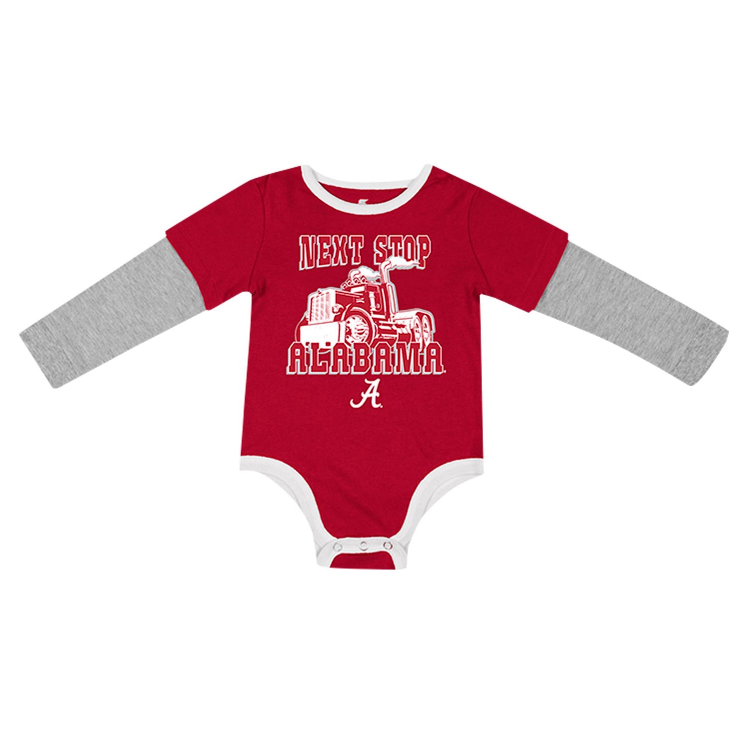 Newborn  Infant Colosseum Alabama Crimson Tide Next Stop Long Sleeve Bodysuit