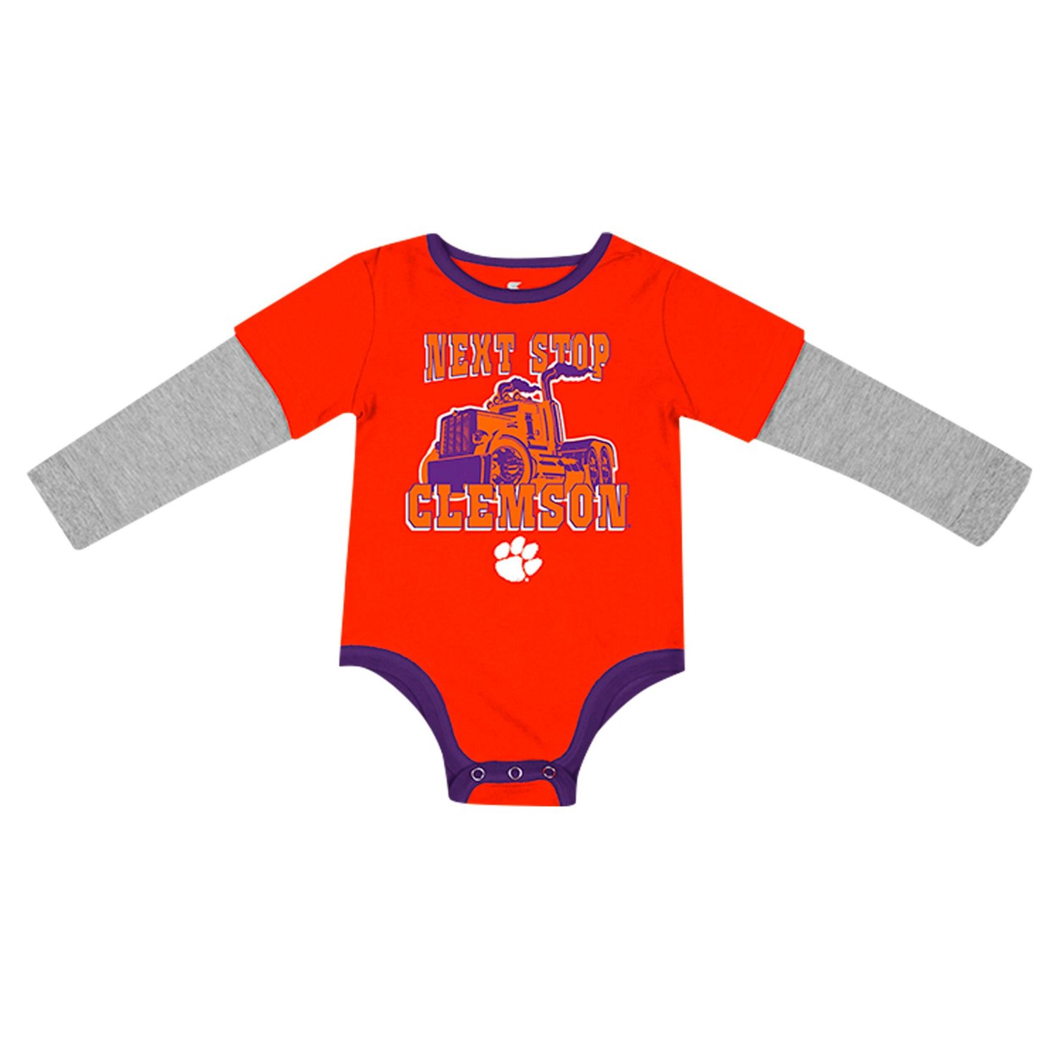 Newborn  Infant Colosseum Clemson Tigers Next Stop Long Sleeve Bodysuit - view number 2