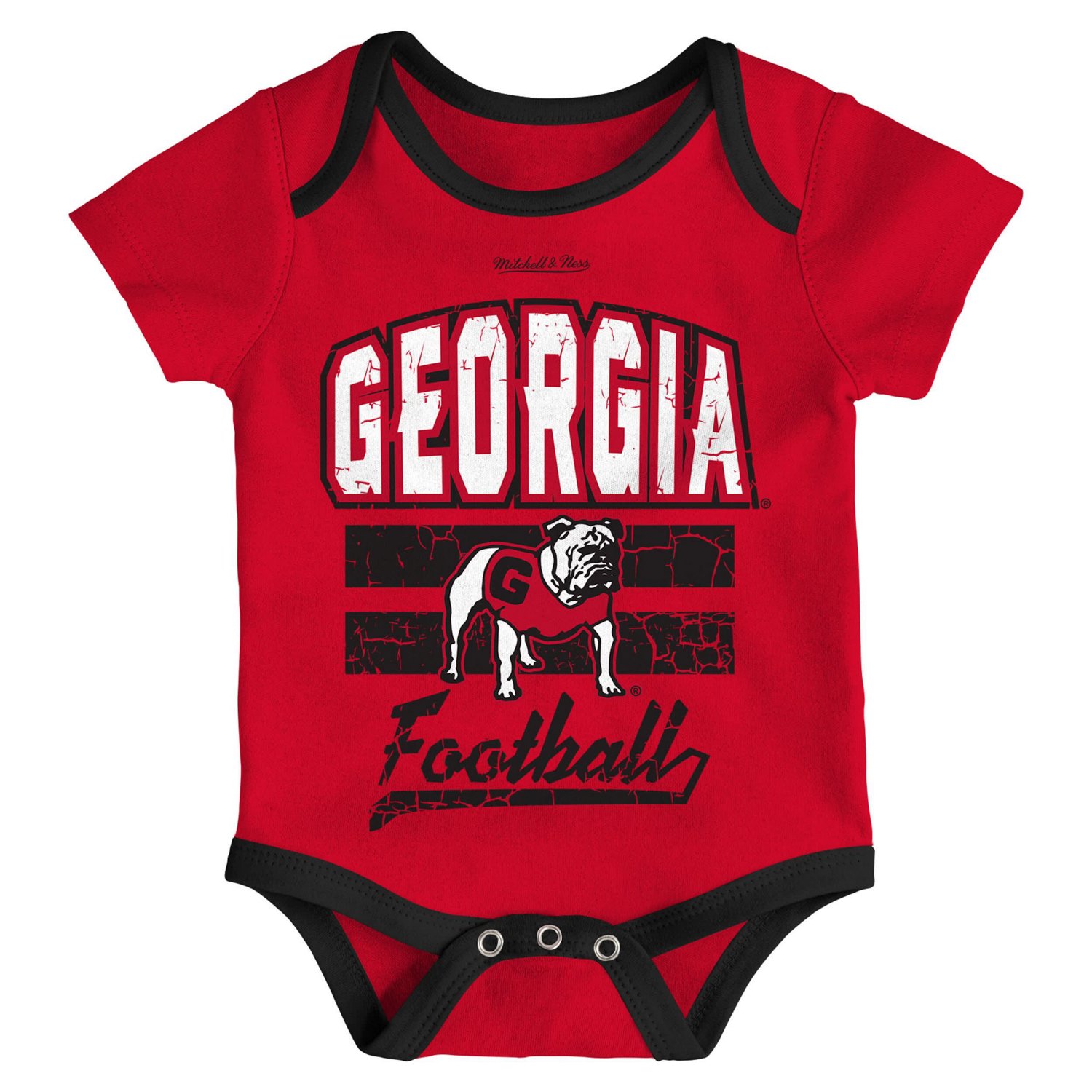Newborn  Infant Mitchell  Ness Georgia Bulldogs 3-Pack Bodysuit Bib and Bootie Set - view number 2