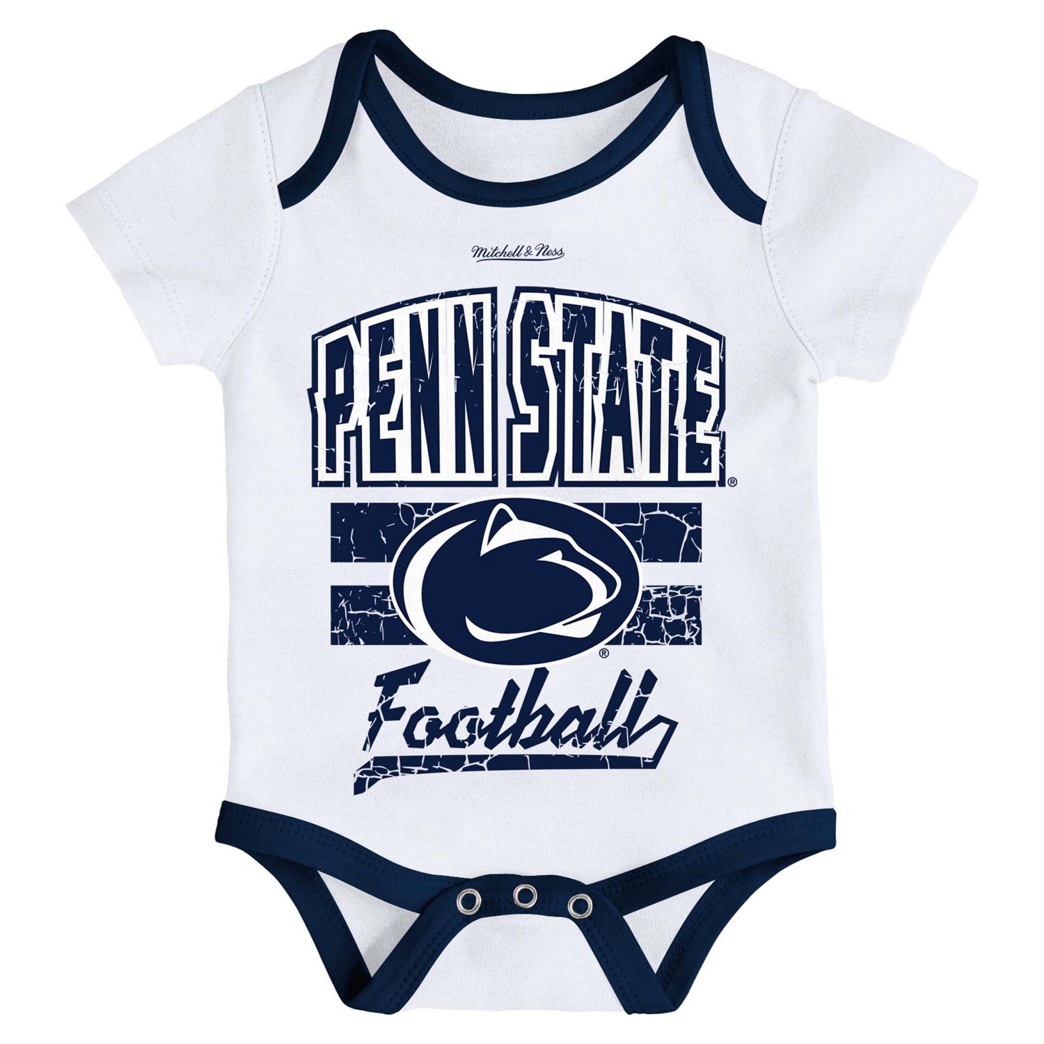 Newborn  Infant Mitchell Ness Penn State Nittany Lions 3-Pack Bodysuit Bib and Bootie Set