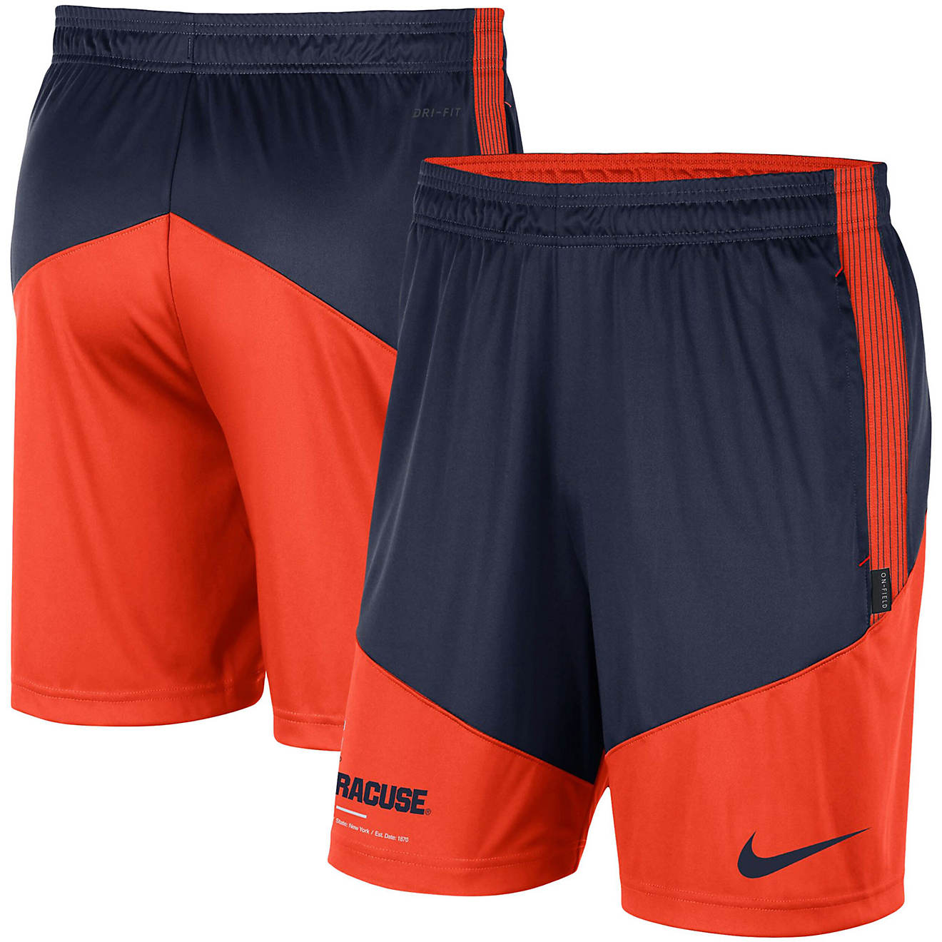 Nike /Orange Syracuse Orange Team Performance Knit Shorts                                                                        - view number 1