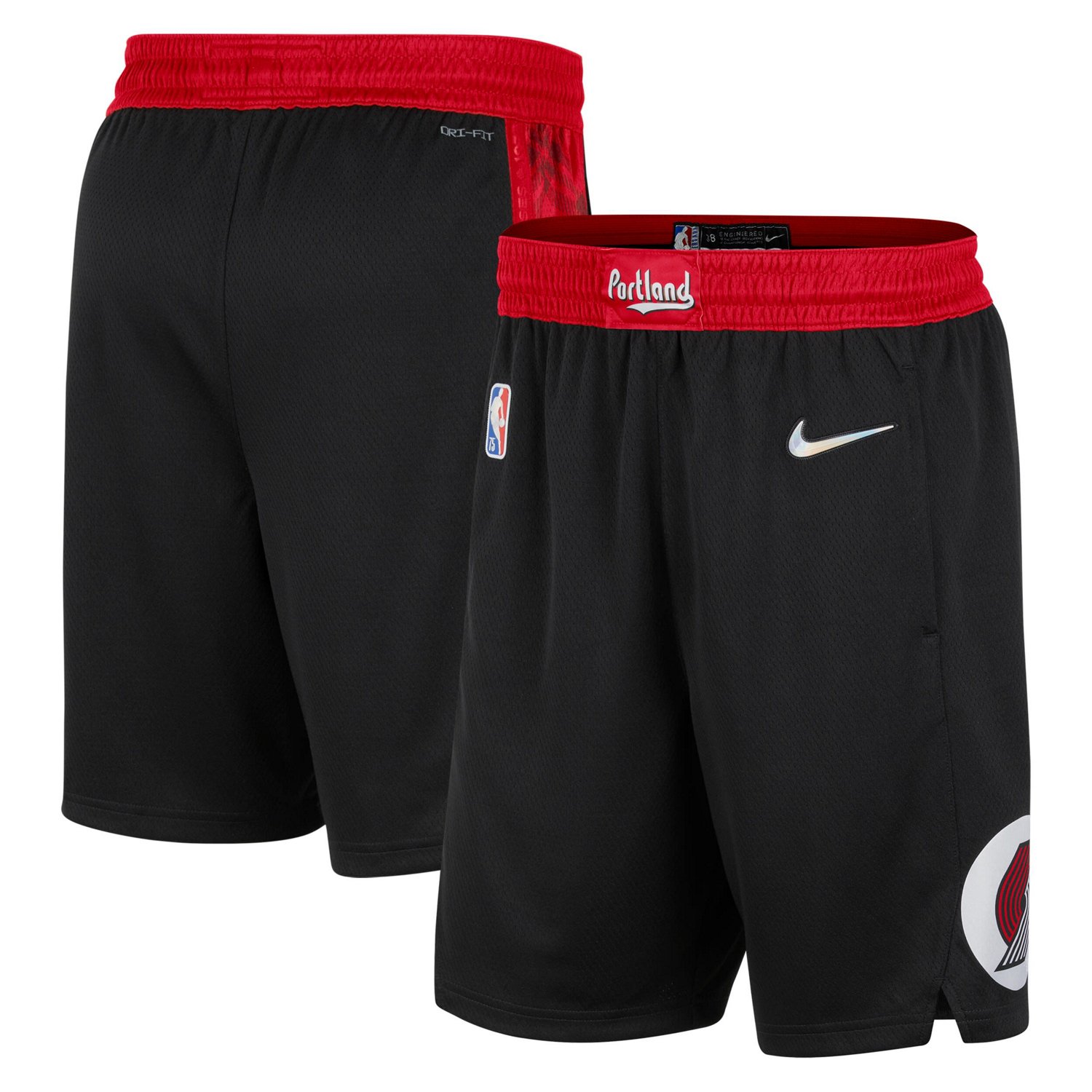 Nike /Red Portland Trail Blazers 2021/22 City Edition Swingman Shorts                                                            - view number 1