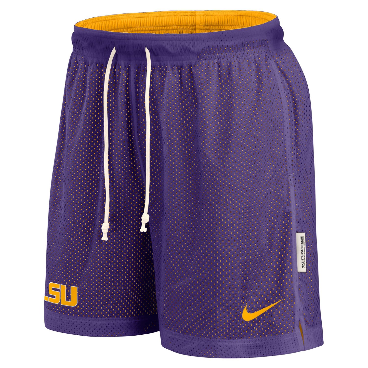 Nike Gold LSU Tigers Courtside Standard Issue Dri-FIT Reversible Shorts - view number 2