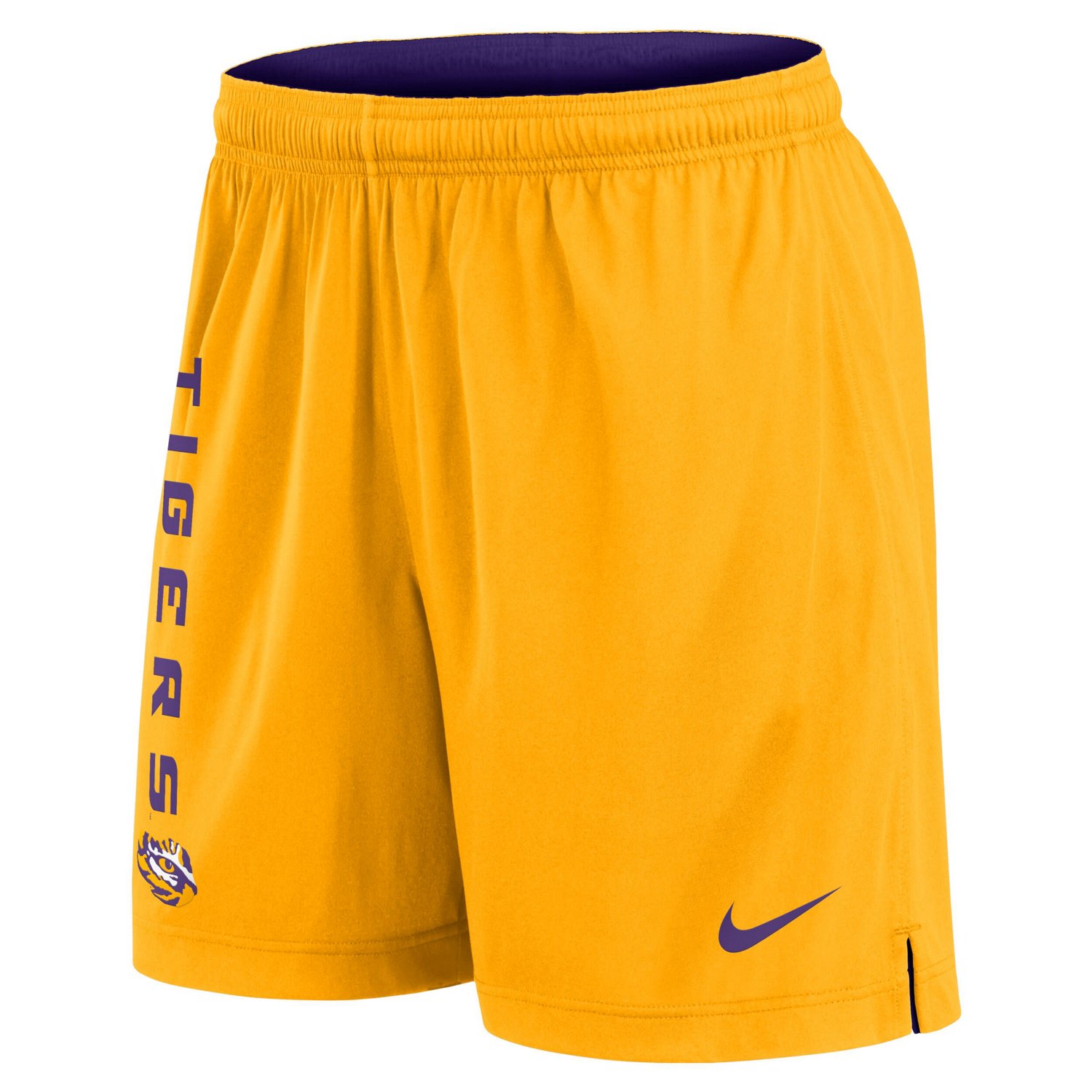Nike Gold LSU Tigers Courtside Standard Issue Dri-FIT Reversible Shorts - view number 4