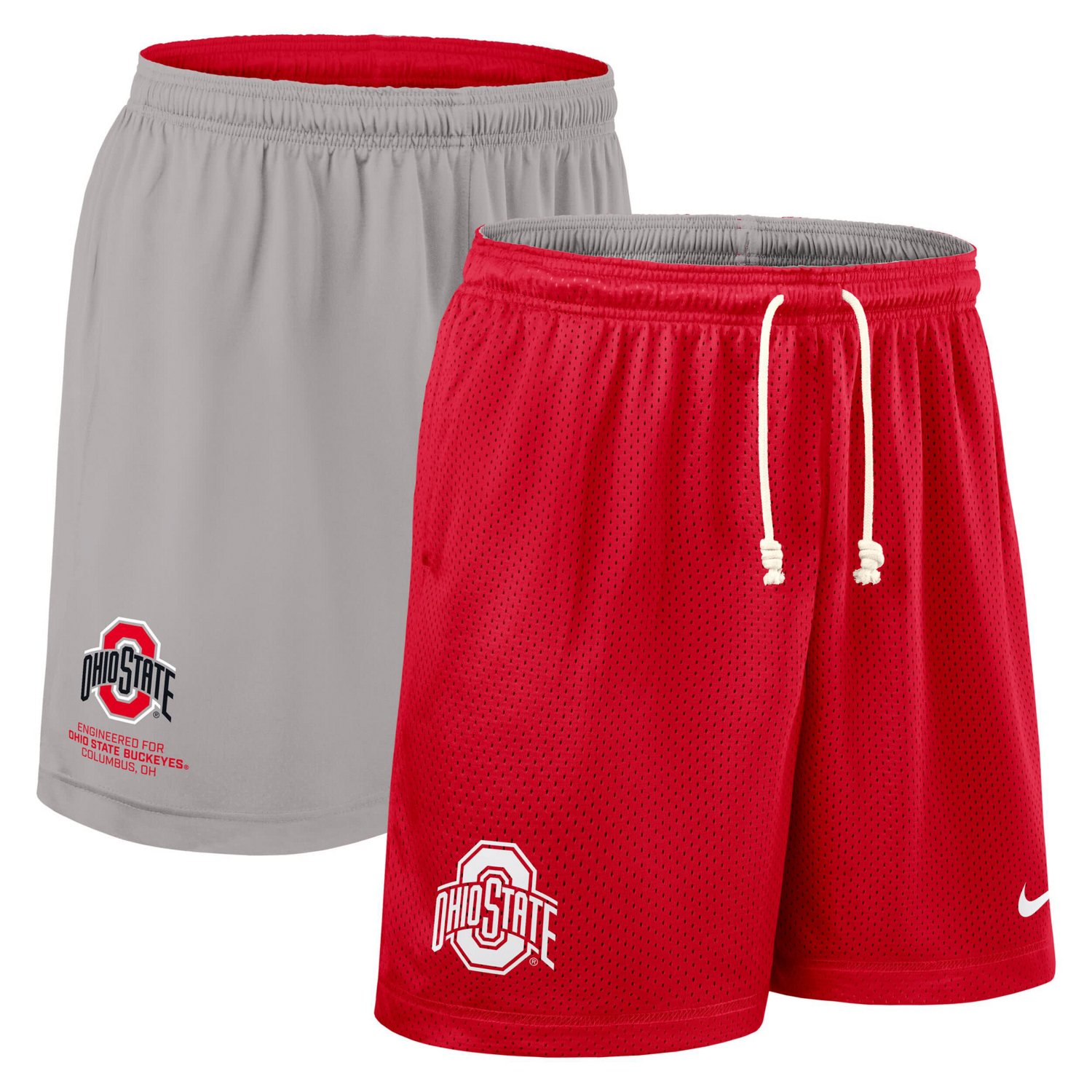 Nike Gray Ohio State Buckeyes 2025 Sideline Reversible Performance Shorts