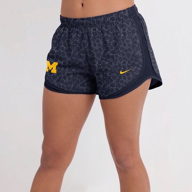 Nike Women's Navy Michigan Wolverines Tempo Pattern Dri-fit Shorts - Navy
