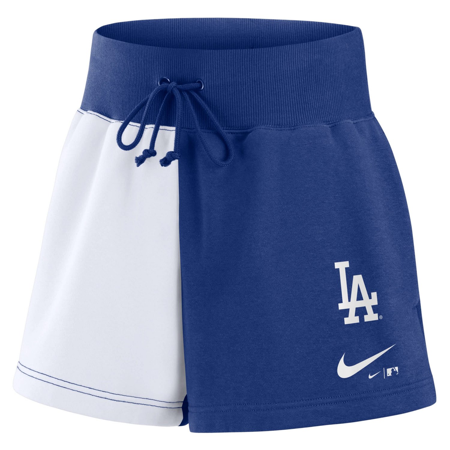 Nike White Los Angeles Dodgers Color-Block Phoenix Fleece Lounge Shorts - view number 2