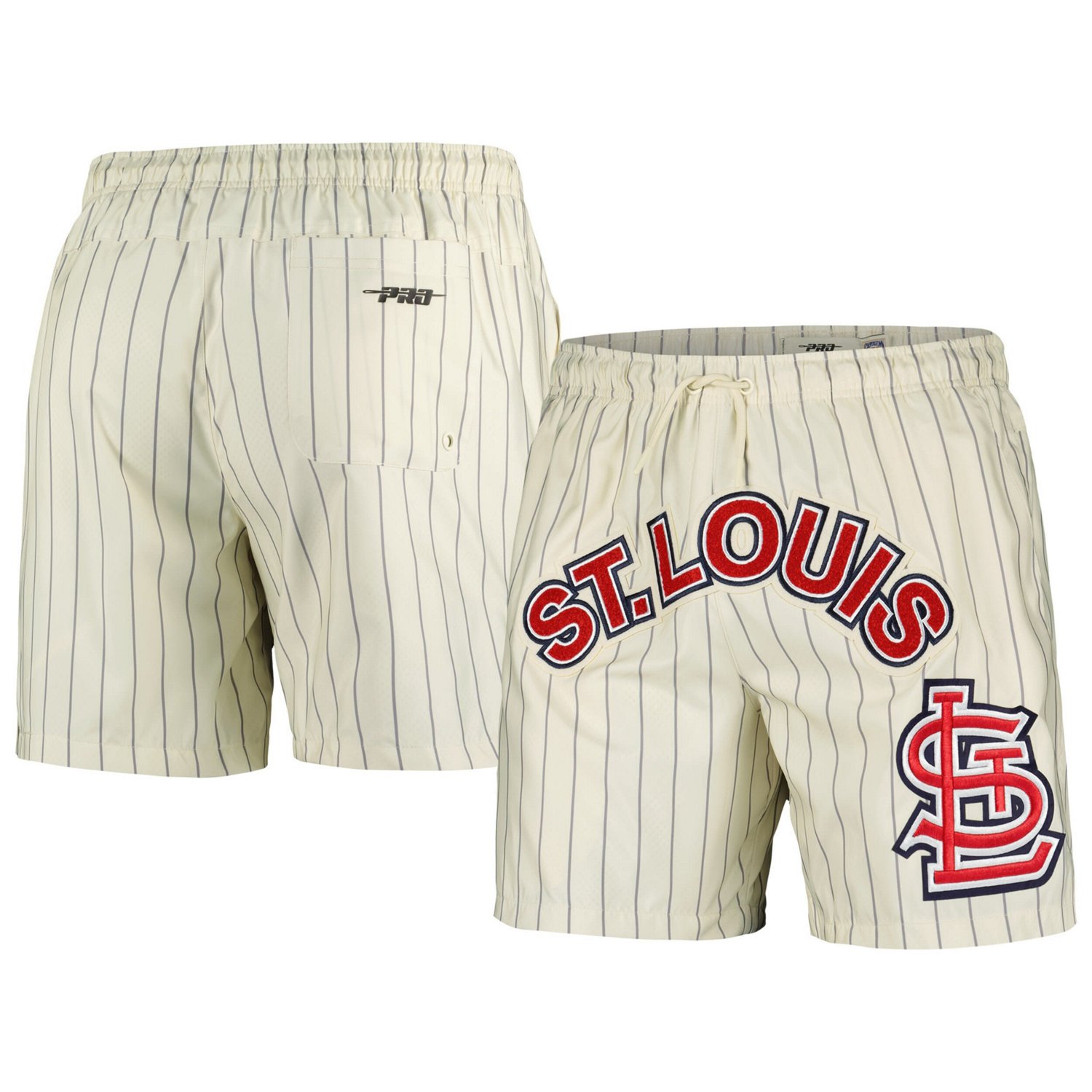 Pro Standard St Louis Cardinals Pinstripe Retro Classic Woven Shorts                                                            