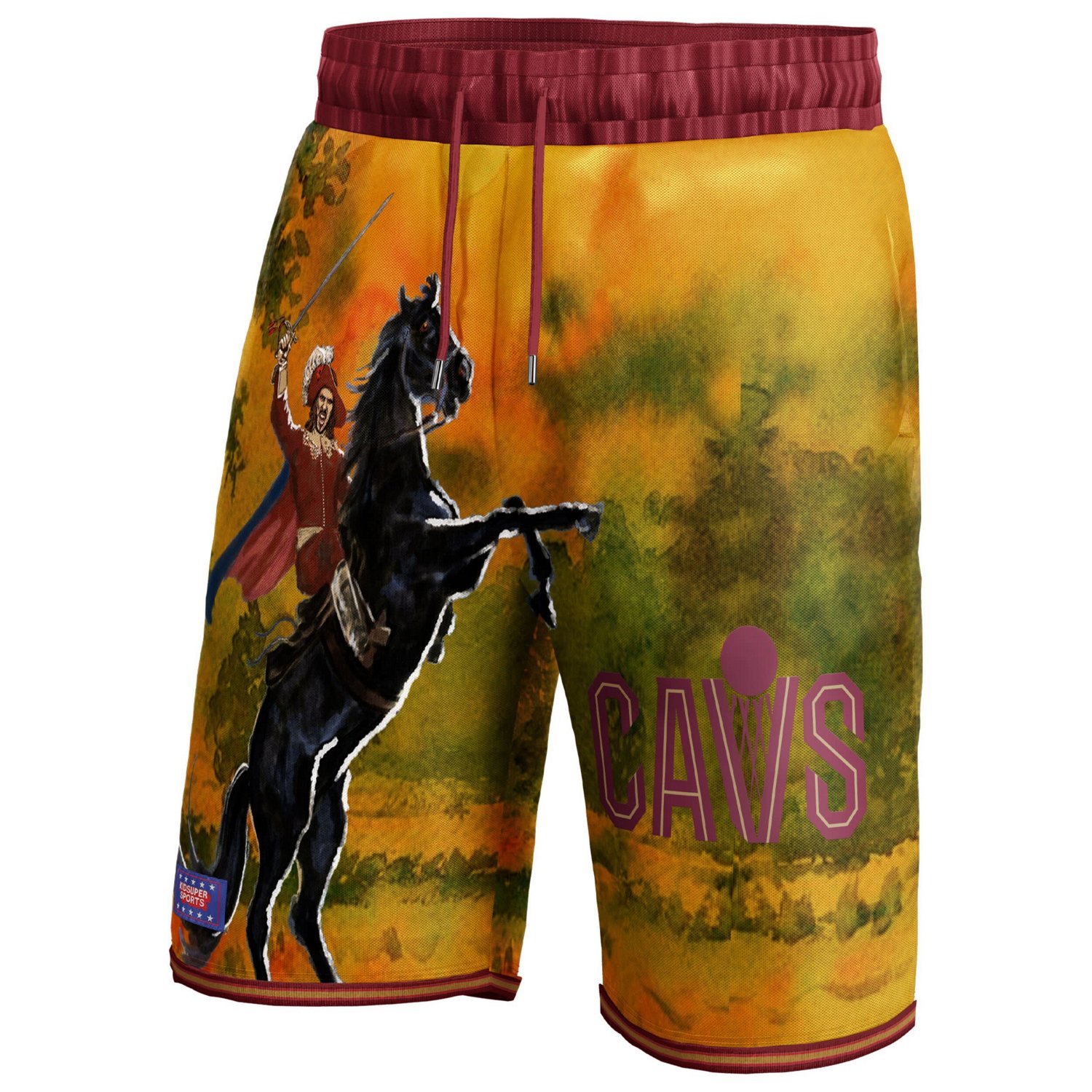 Unisex NBA  KidSuper Studios by Fanatics Wine Cleveland Cavaliers Hometown Shorts                                                - view number 2