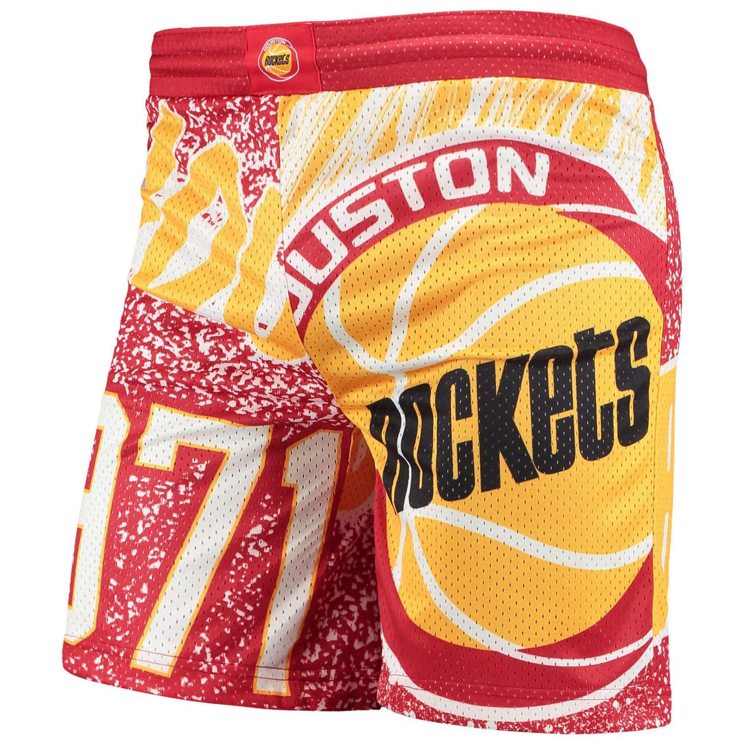 Youth Mitchell  Ness Houston Rockets Hardwood Classics Jumbotron Shorts