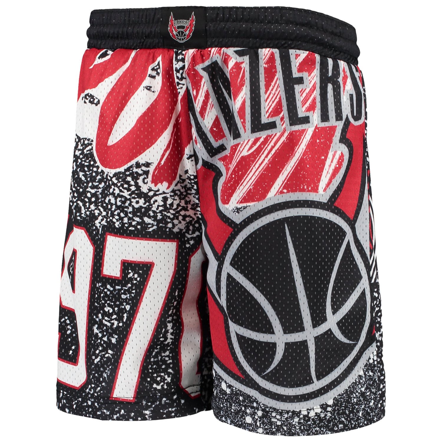 Youth Mitchell  Ness Portland Trail Blazers Hardwood Classics Jumbotron Shorts                                                   - view number 2