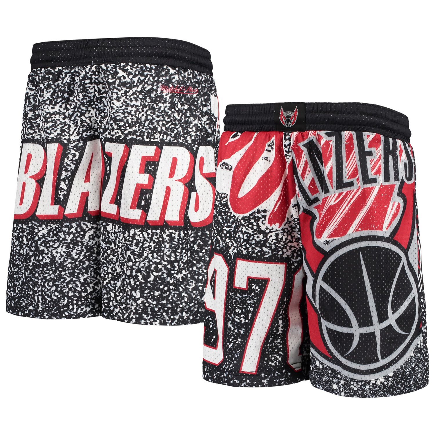 Youth Mitchell  Ness Portland Trail Blazers Hardwood Classics Jumbotron Shorts                                                   - view number 1