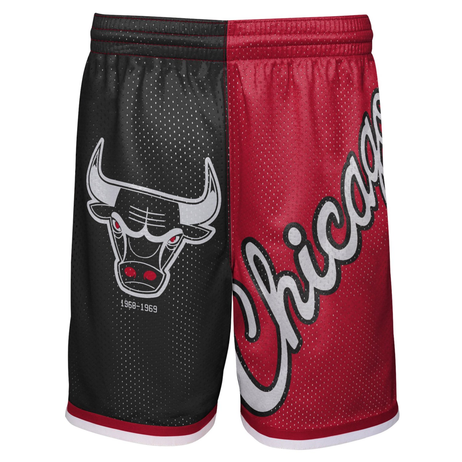 Youth Mitchell  Ness Red Chicago Bulls Hardwood Classics Big Face 50 Shorts - view number 2
