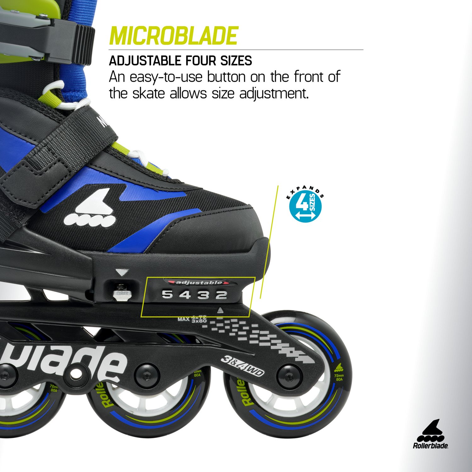 Rollerblade Kids' Microblade Adjustable Inline Skates                                                                            - view number 7