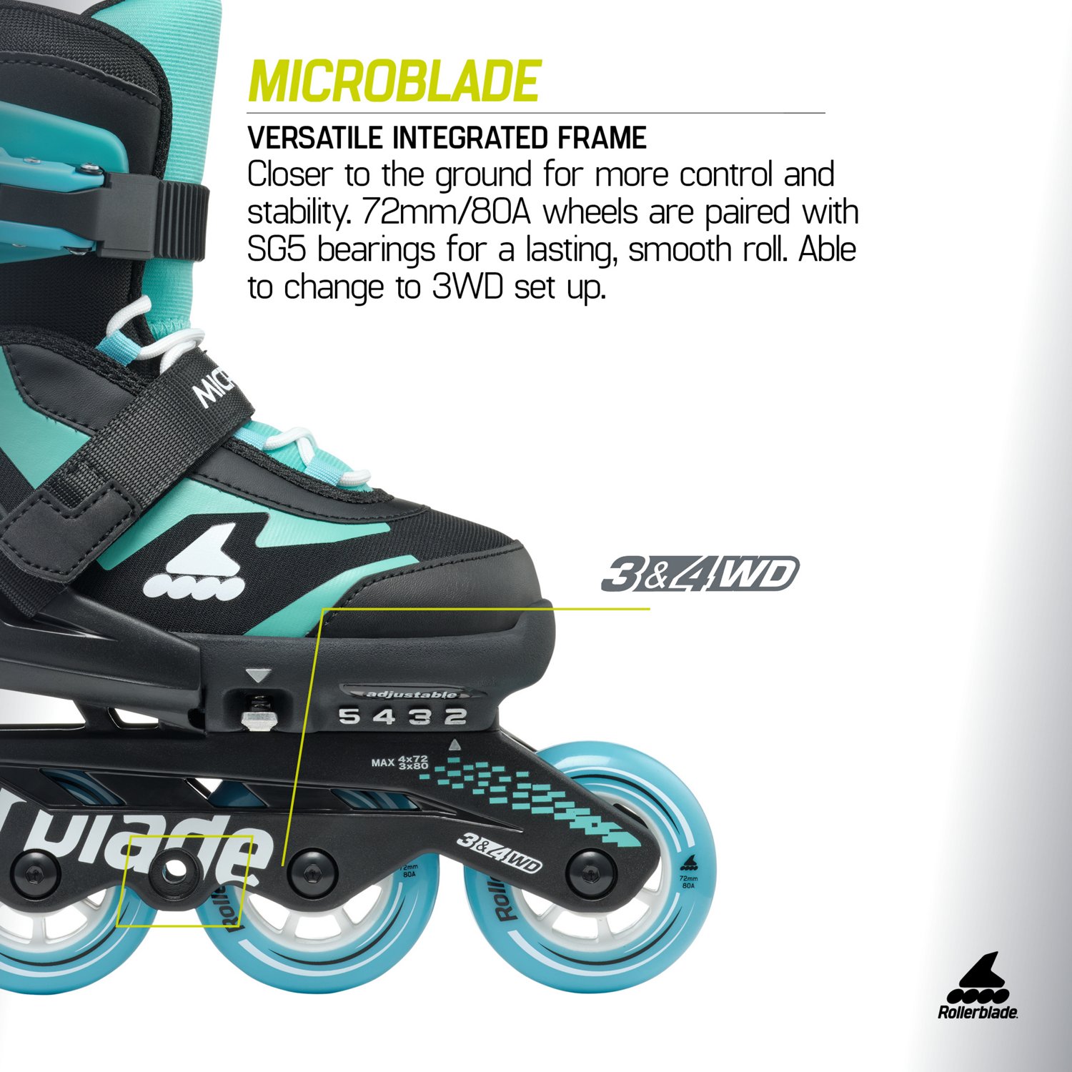 Rollerblade Kids' Microblade Adjustable Inline Skates                                                                            - view number 8