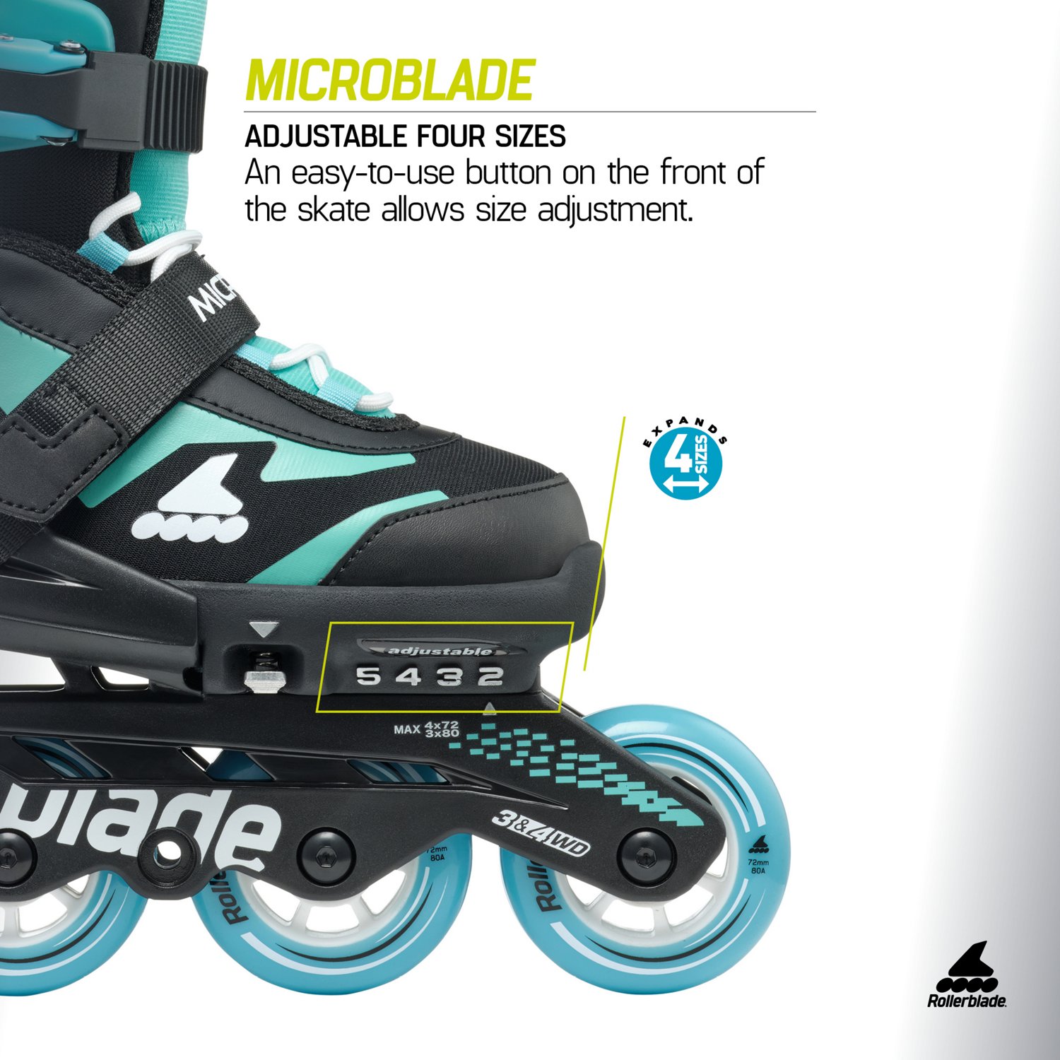 Rollerblade Kids' Microblade Adjustable Inline Skates                                                                            - view number 7