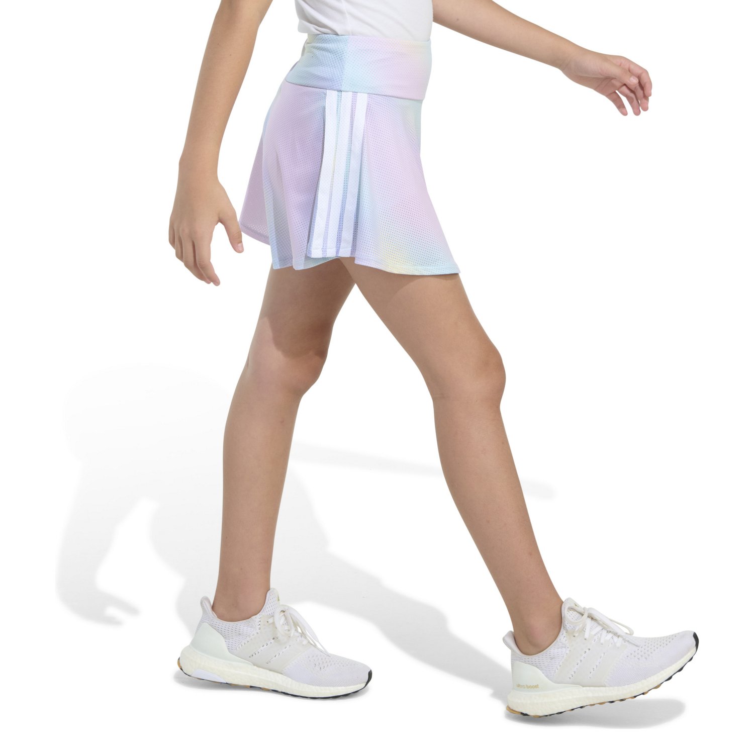 adidas Girls' AOP 3S Rainbow Gradient Flounce Skort - view number 4