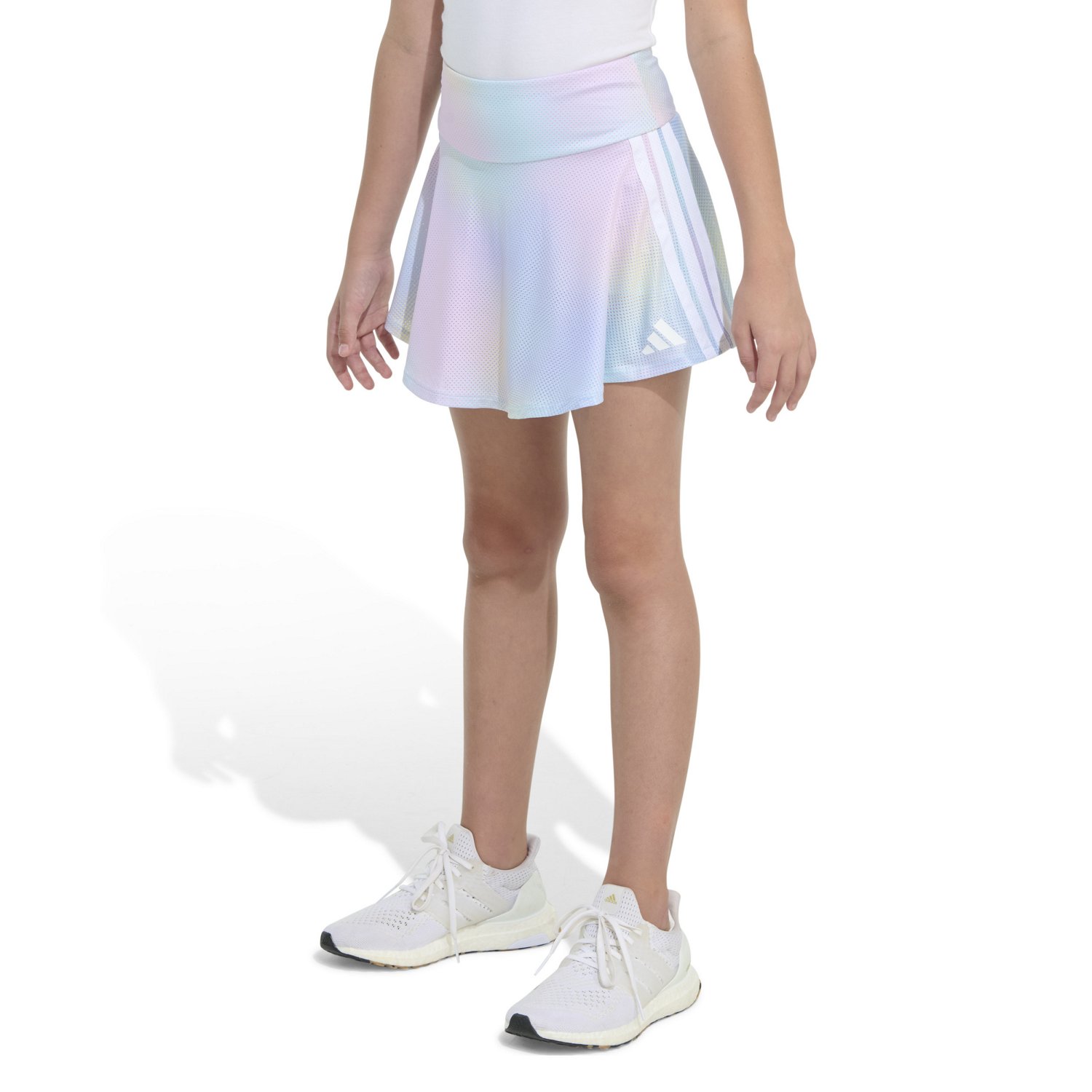 adidas Girls' AOP 3S Rainbow Gradient Flounce Skort - view number 2